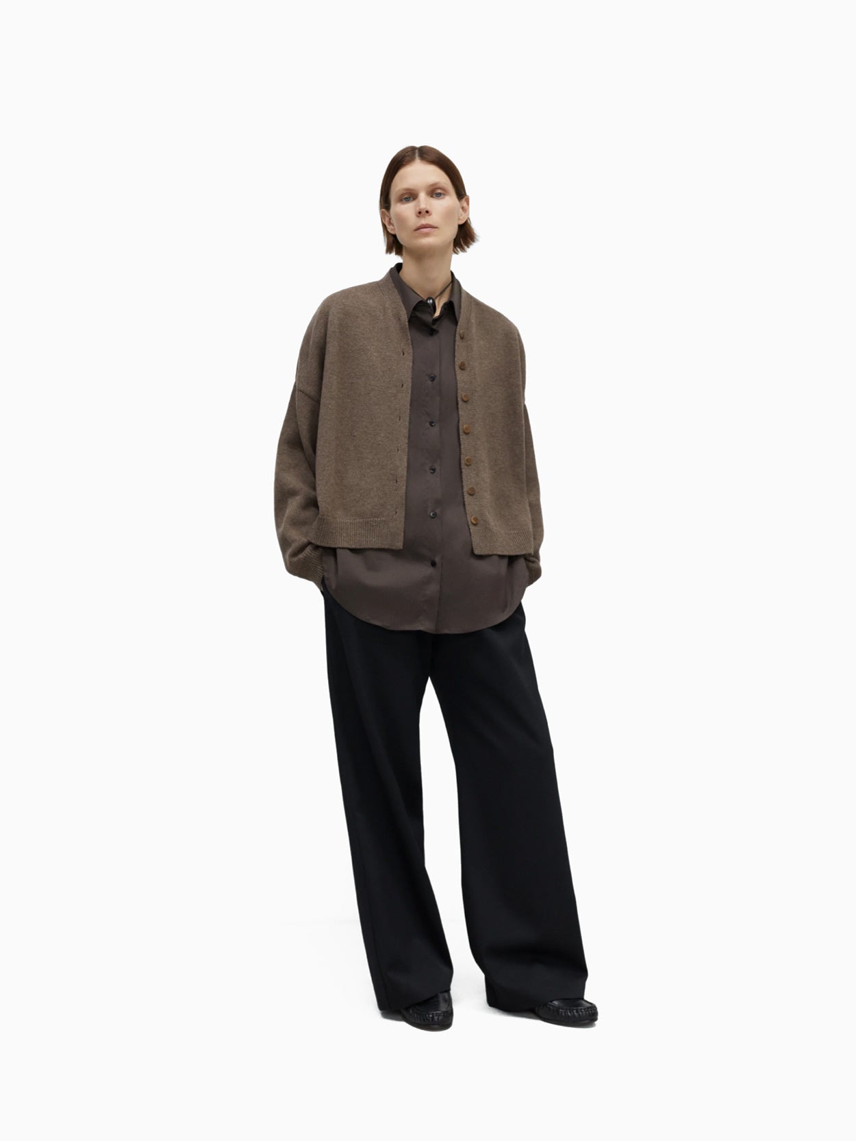 Merino Wool Cardigan Taupe