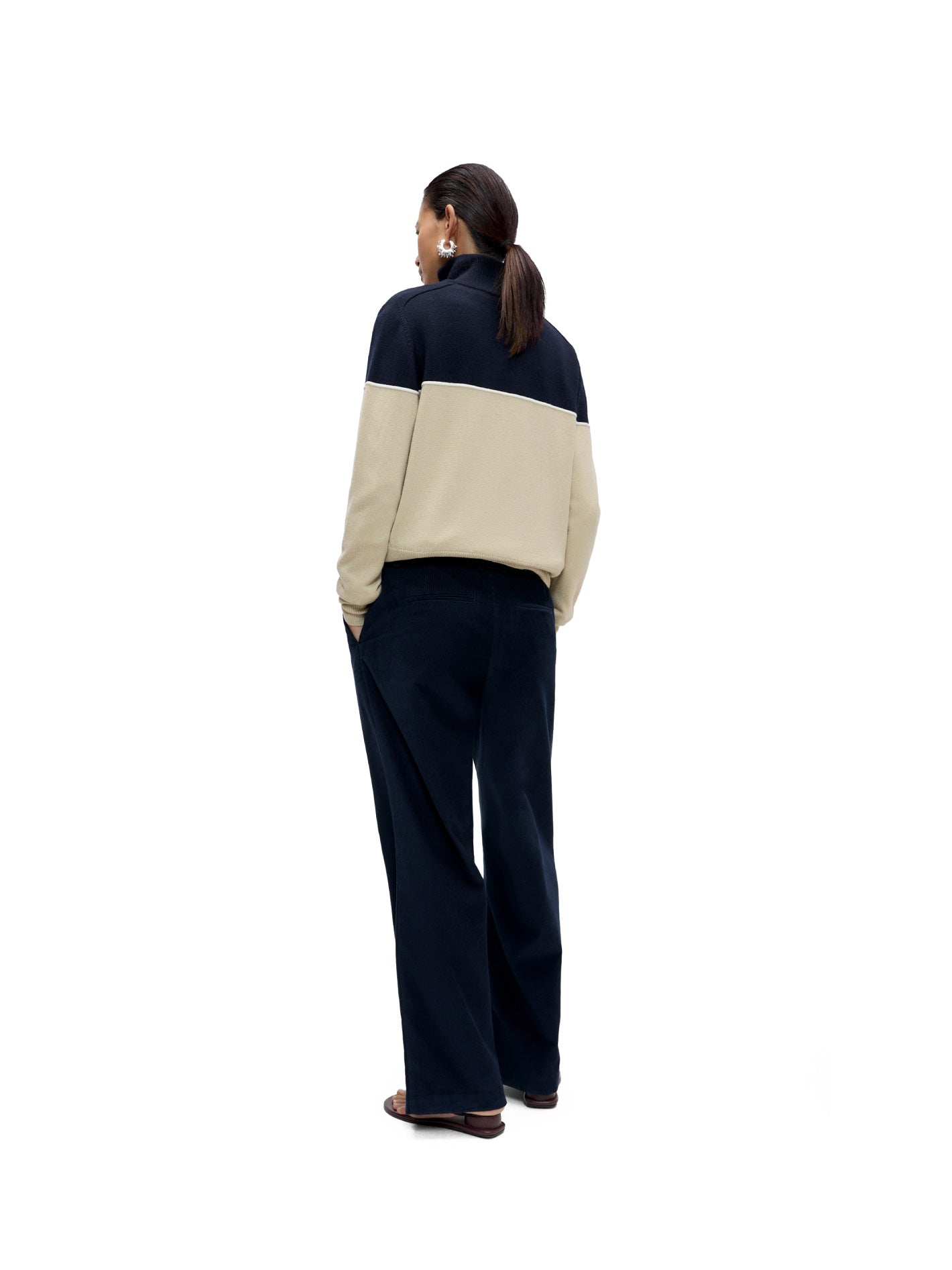 Merino Wool Colorblock Cardigan
