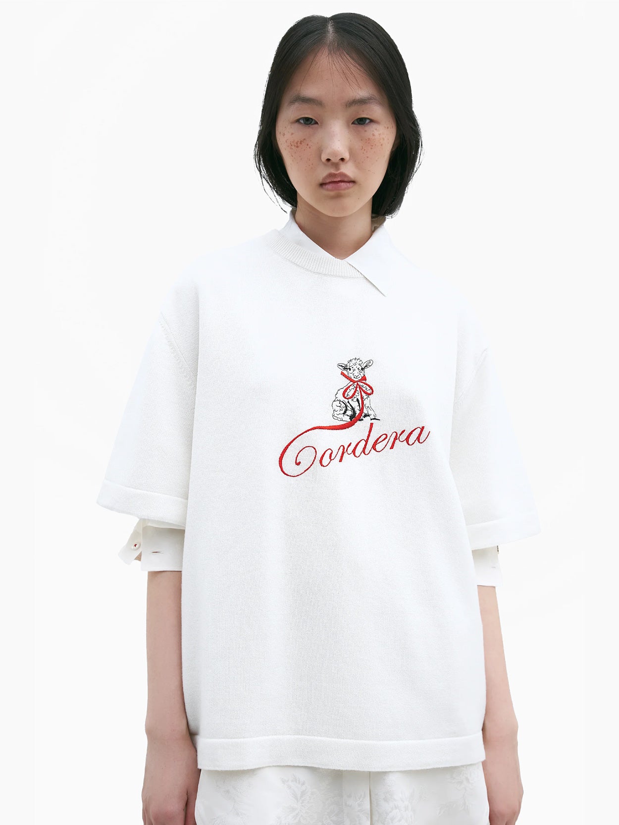 Merino Wool Embroidered Cordera T-Shirt