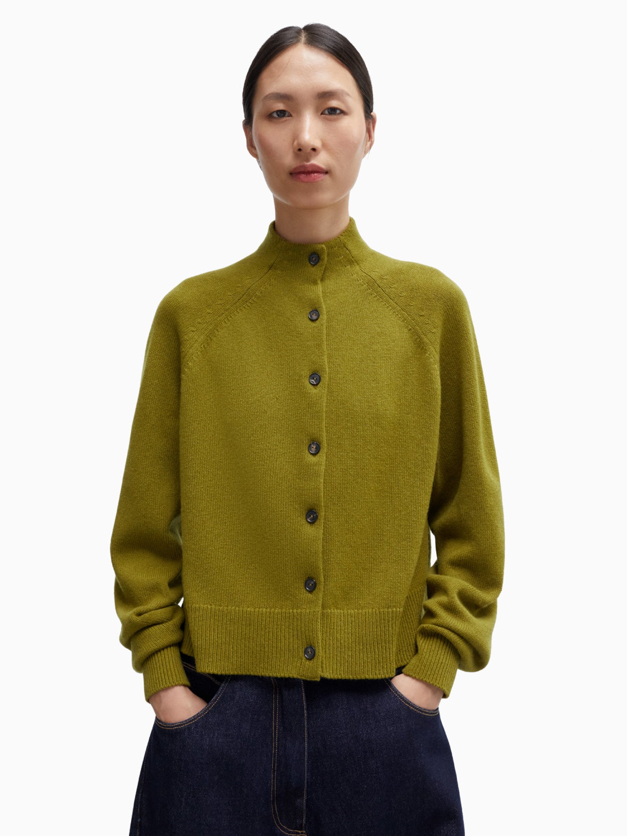 Merino Wool Perkins Cardigan Woodbine