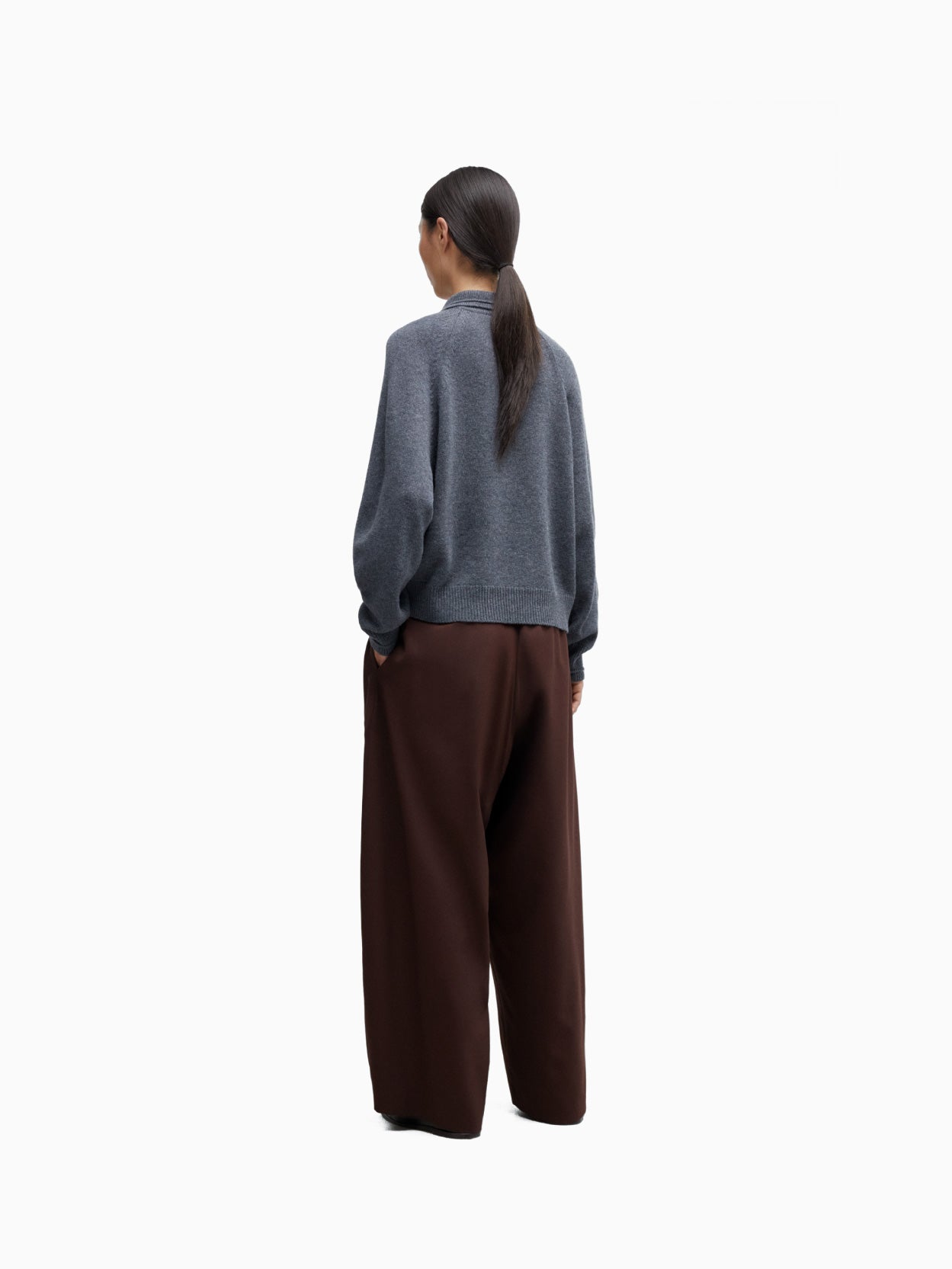 Merino Wool Polo Sweater Grey