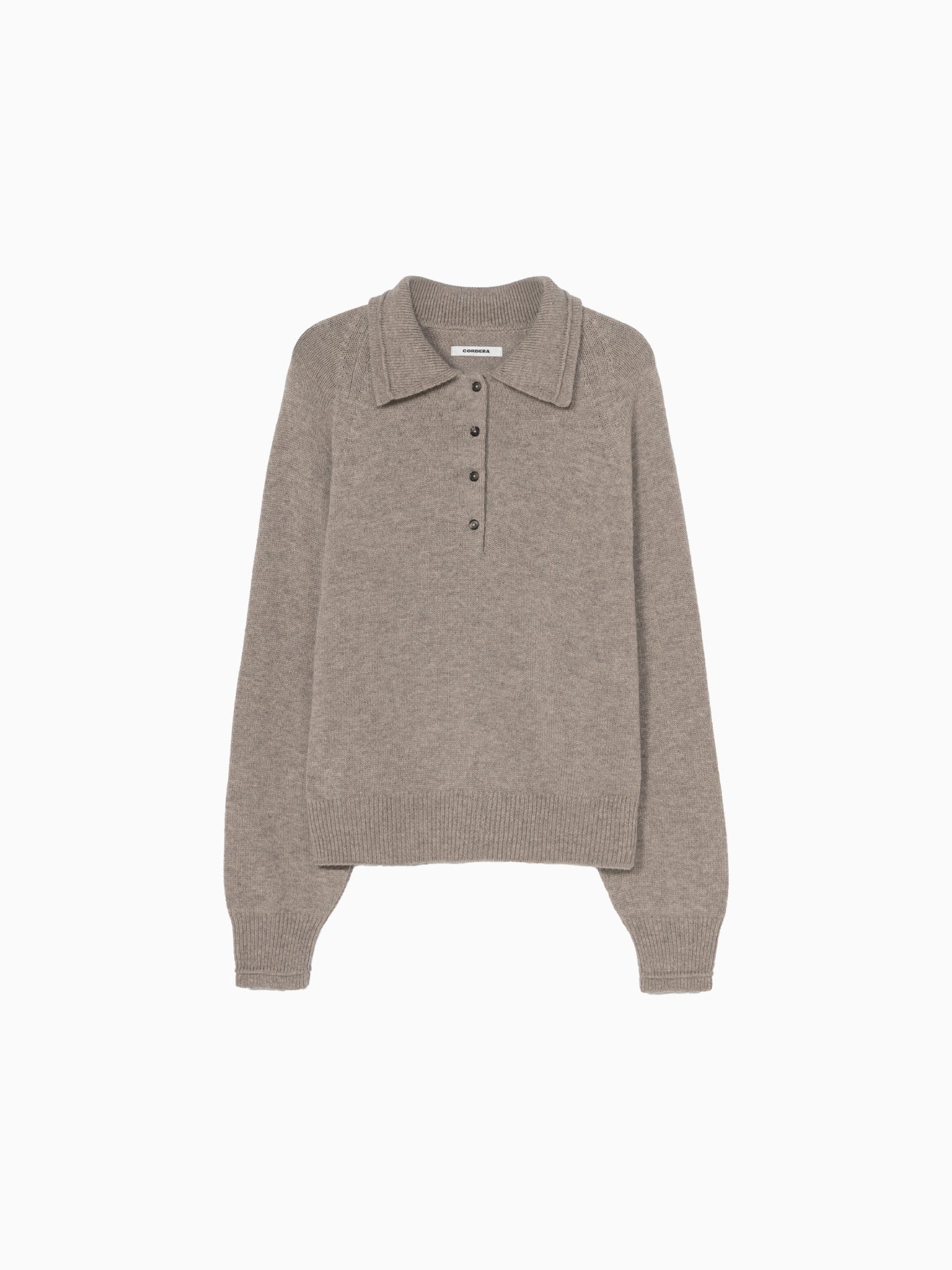 Merino Wool Polo Sweater Taupe
