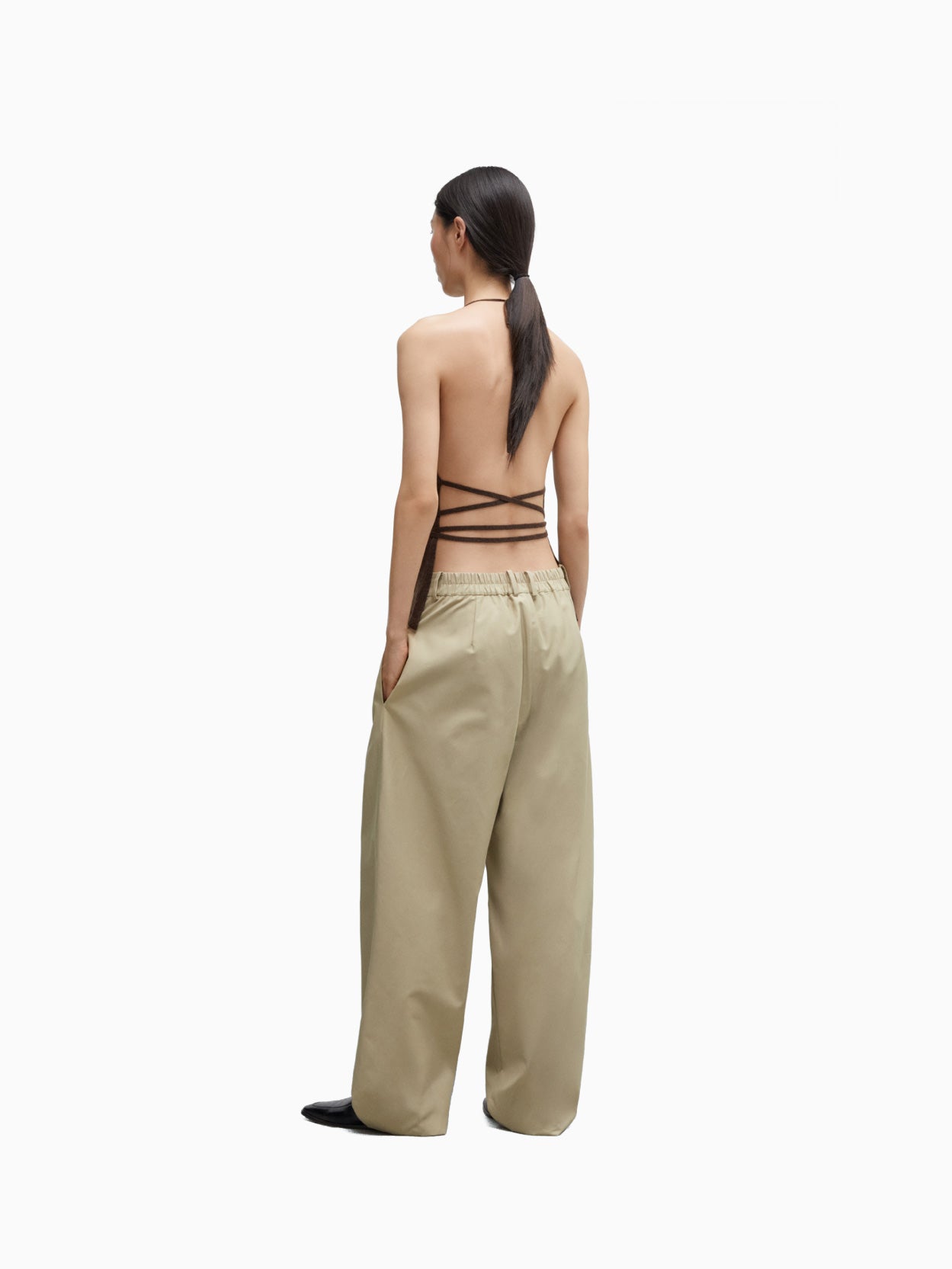 Merino Wool Tie Top Brown