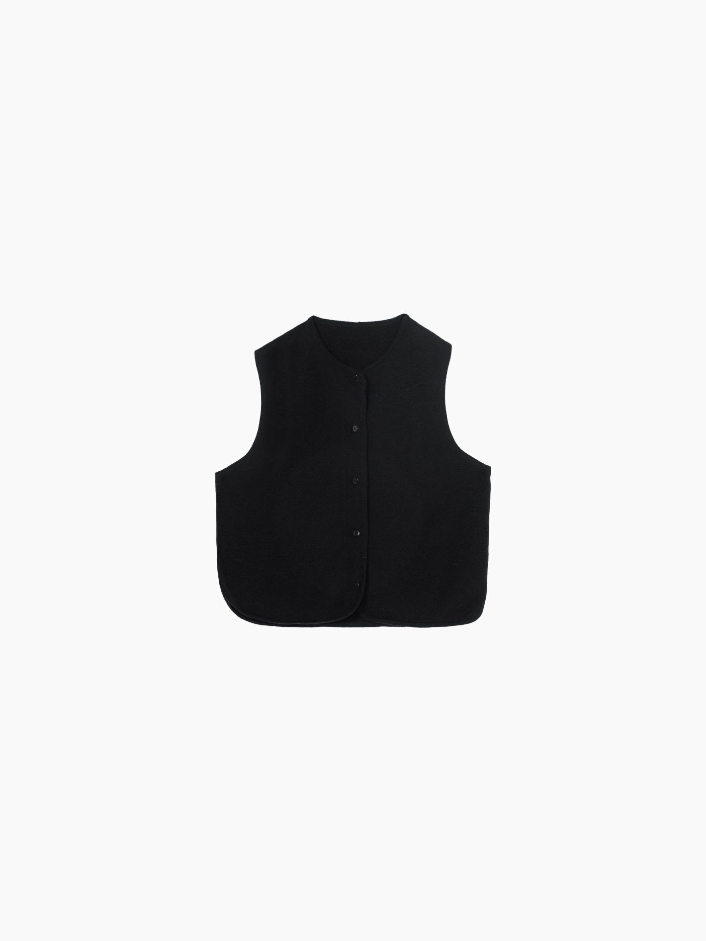 Merino Wool Waistcoat Black