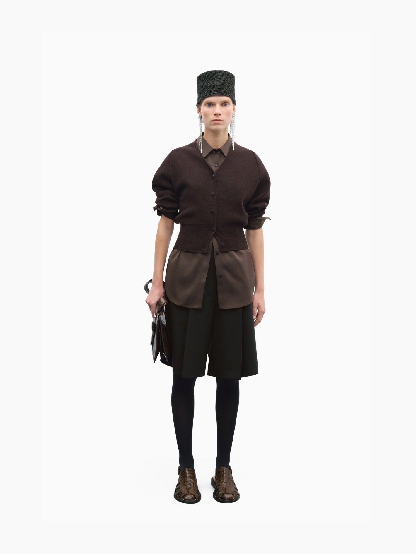 Merino & Cashmere Cardigan Brown