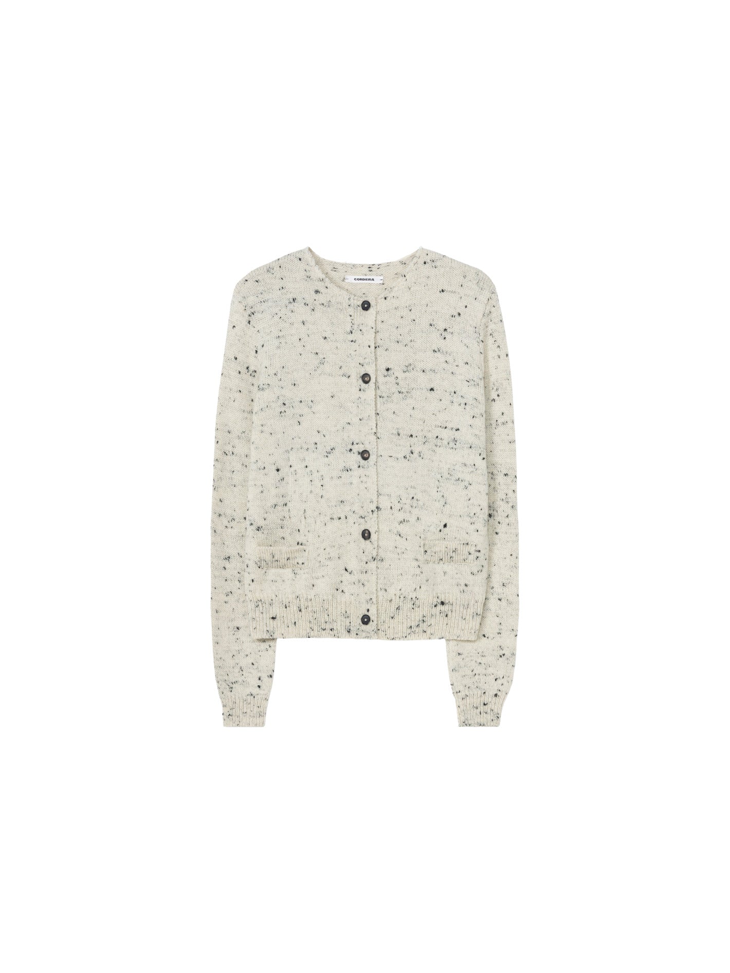 Merino Wool Flecked Cardigan Natural