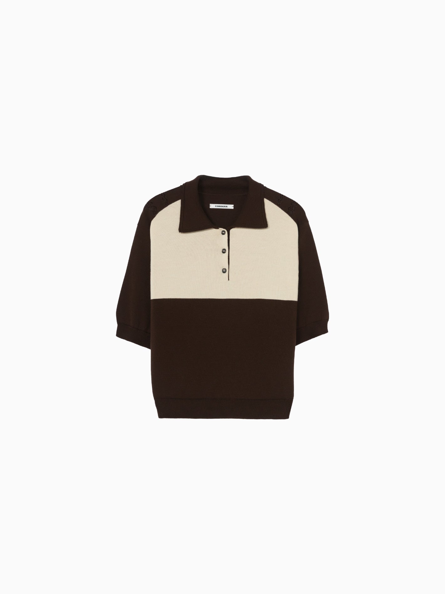 Organic Cotton Colorblock Polo Brown