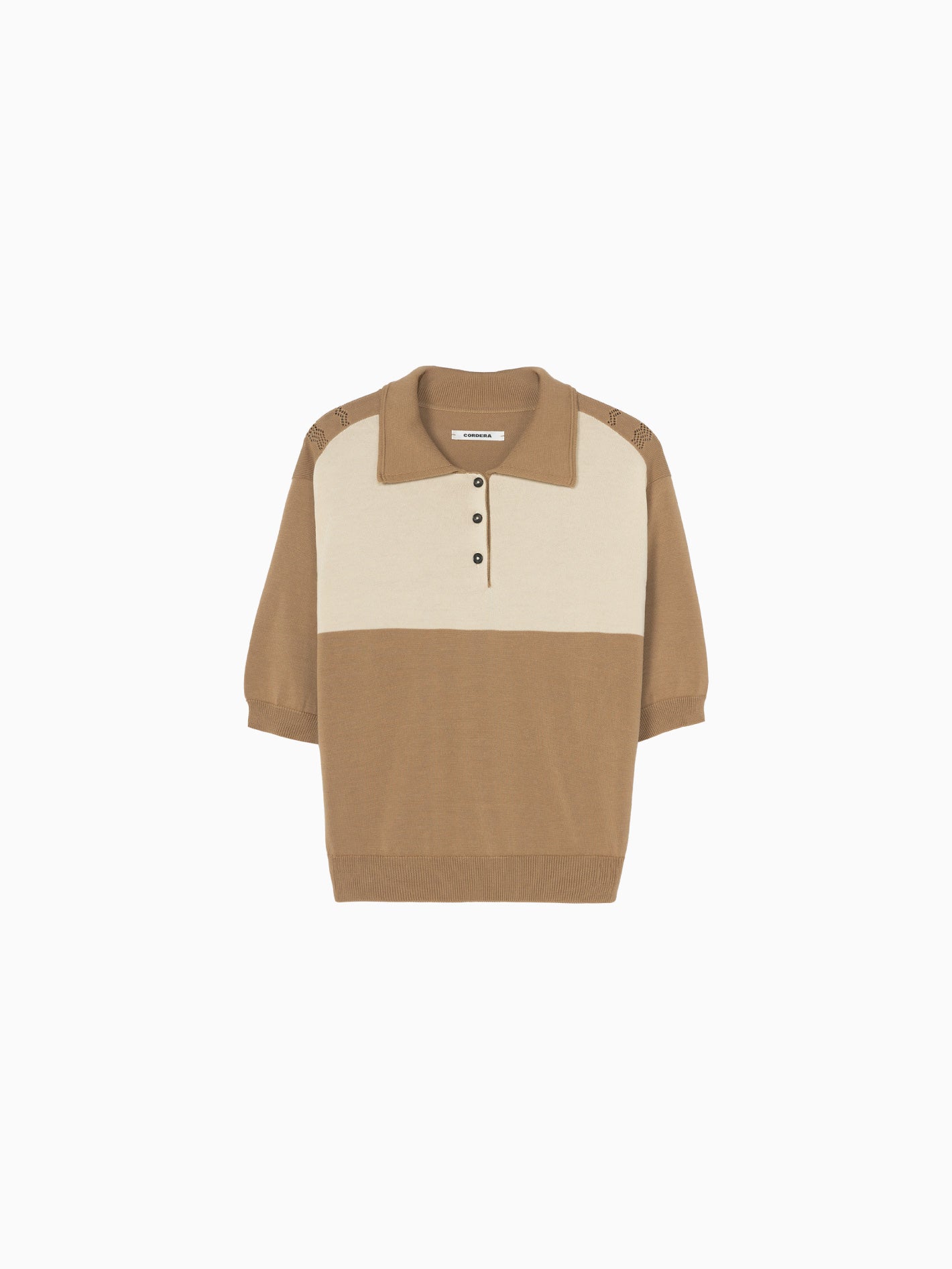 Organic Cotton Colorblock Polo Camel