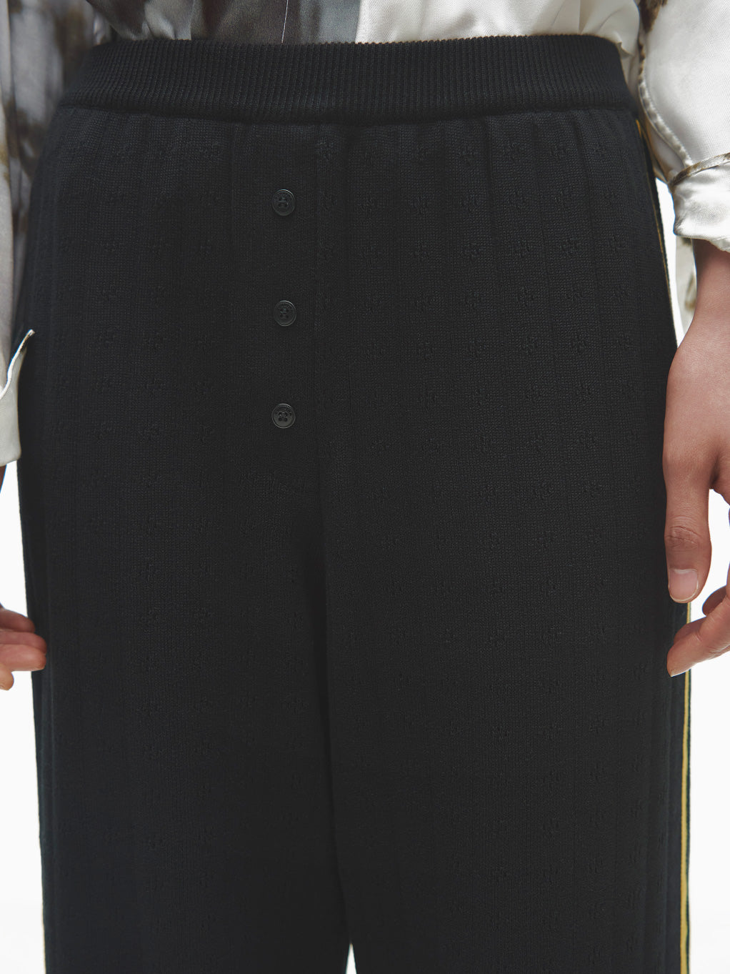 Organic Cotton Pointelle Pants Black