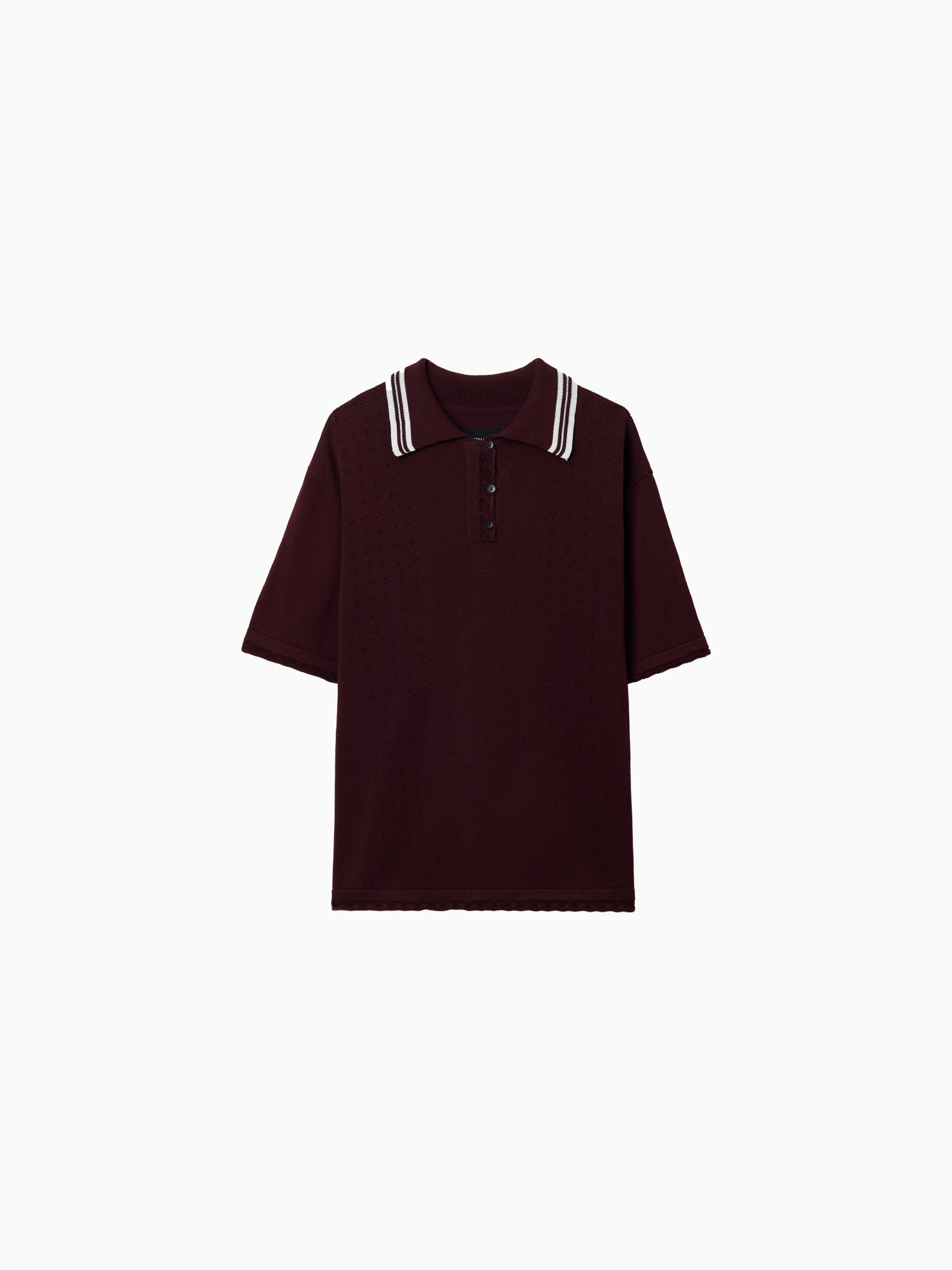 Organic Cotton Pointelle Polo Burgundy