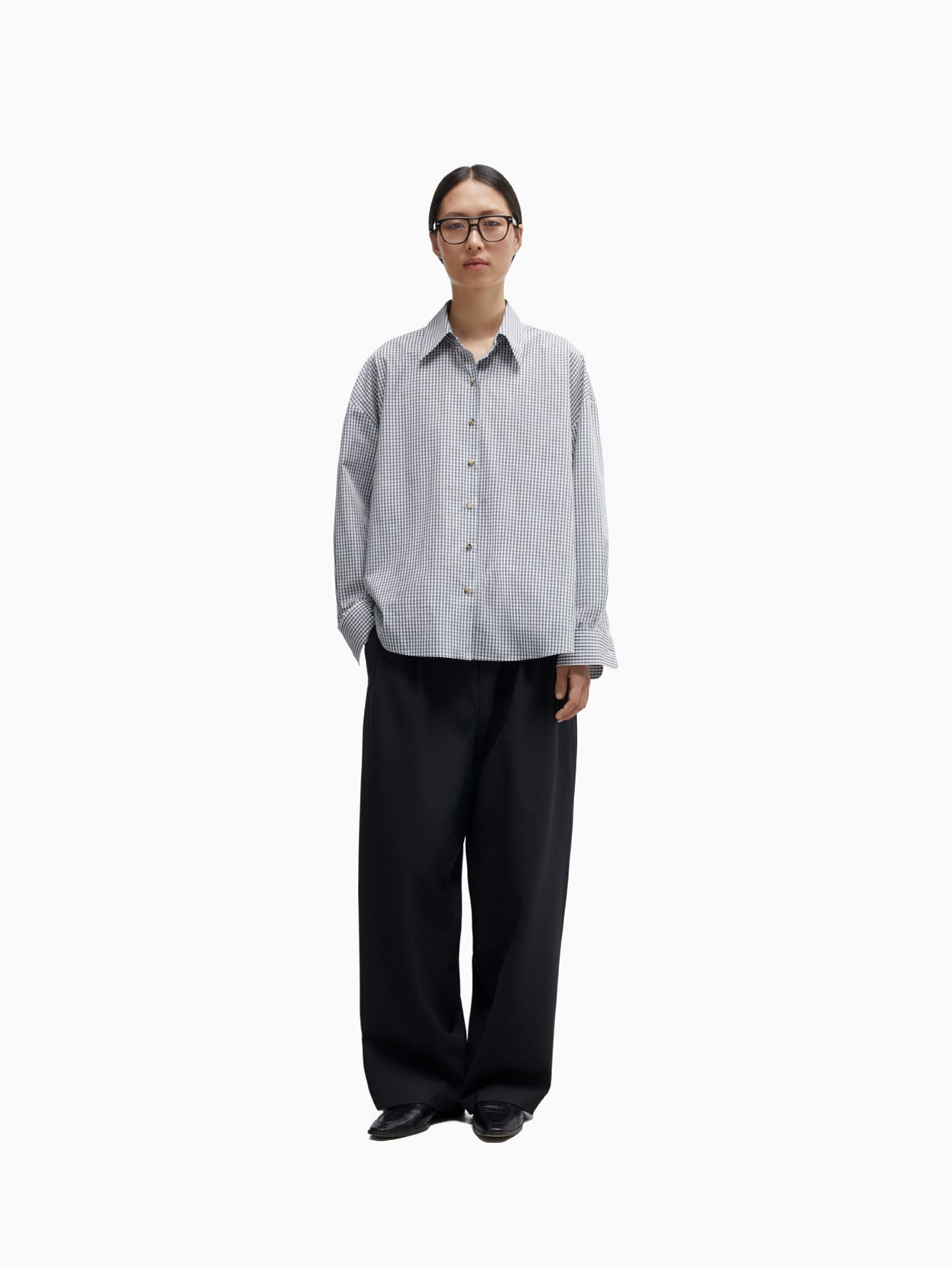 Oversized Shirt Vichy Grey