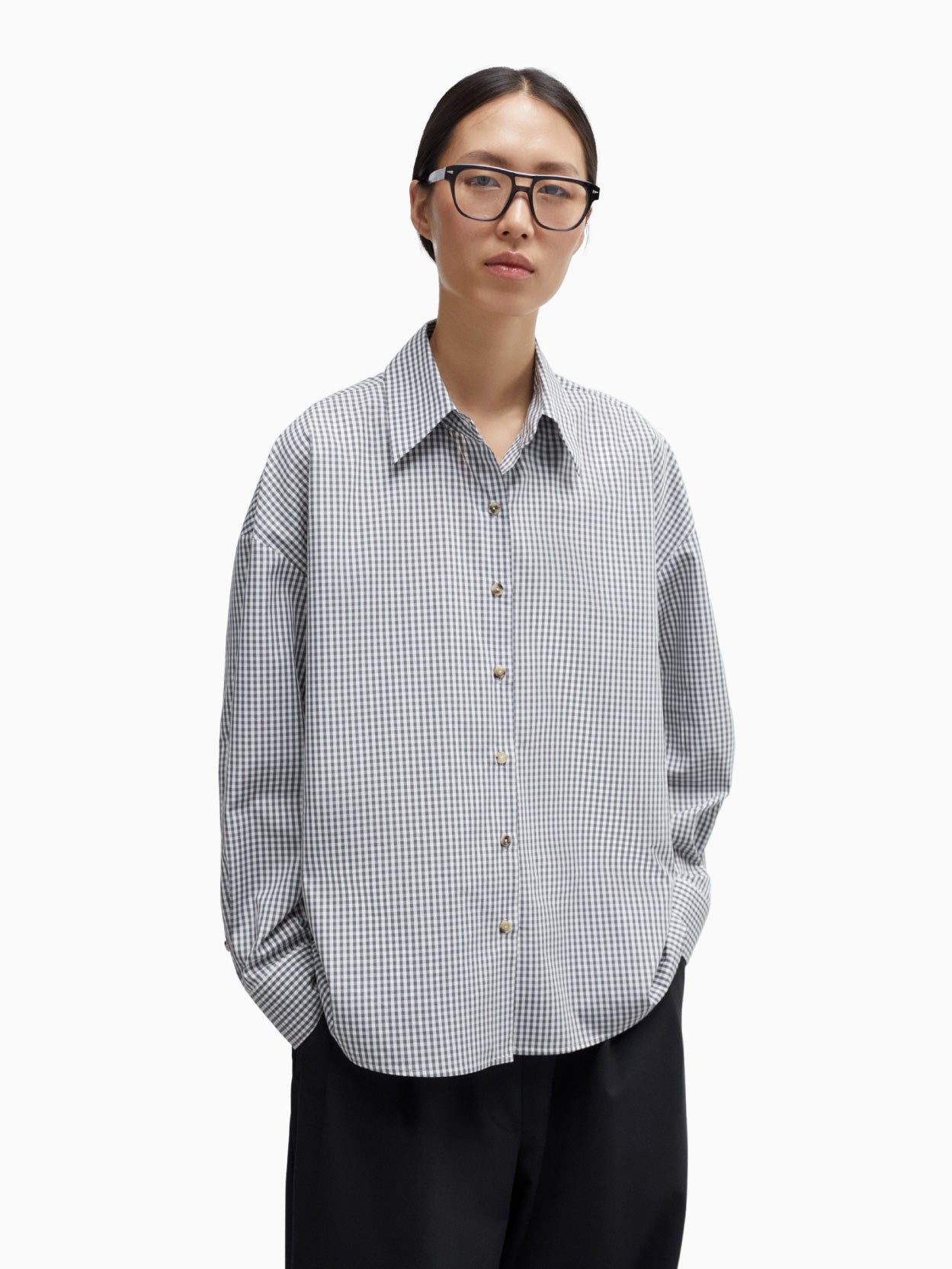 Oversized Shirt Vichy Grey