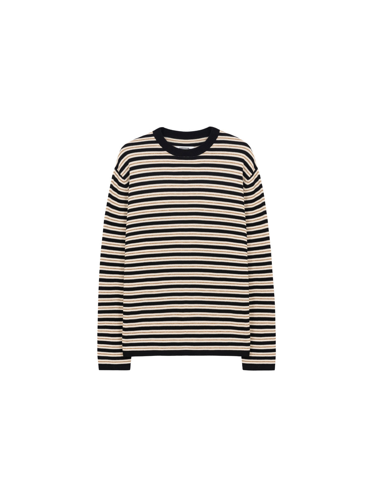 Organic Cotton Striped Long-Sleeve Tee Black