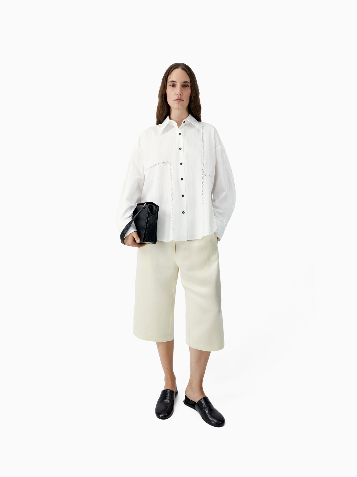 Oversized Lace Shirt White