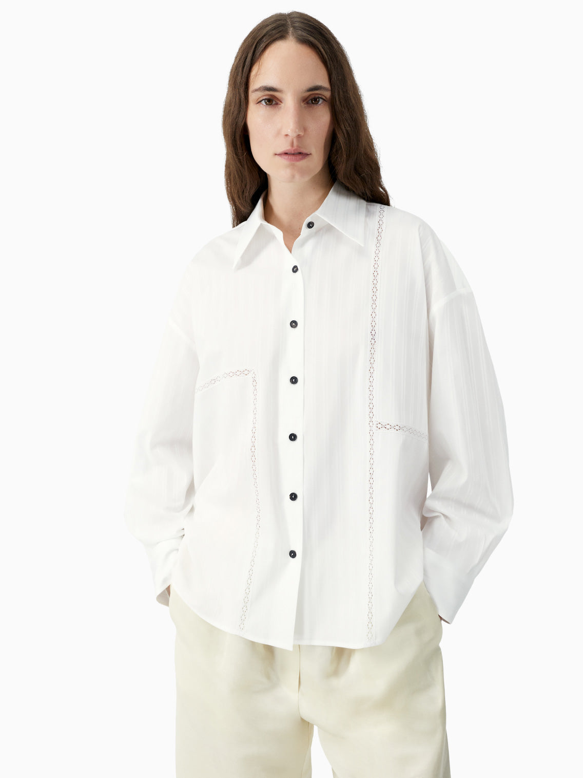 Oversized Lace Shirt White