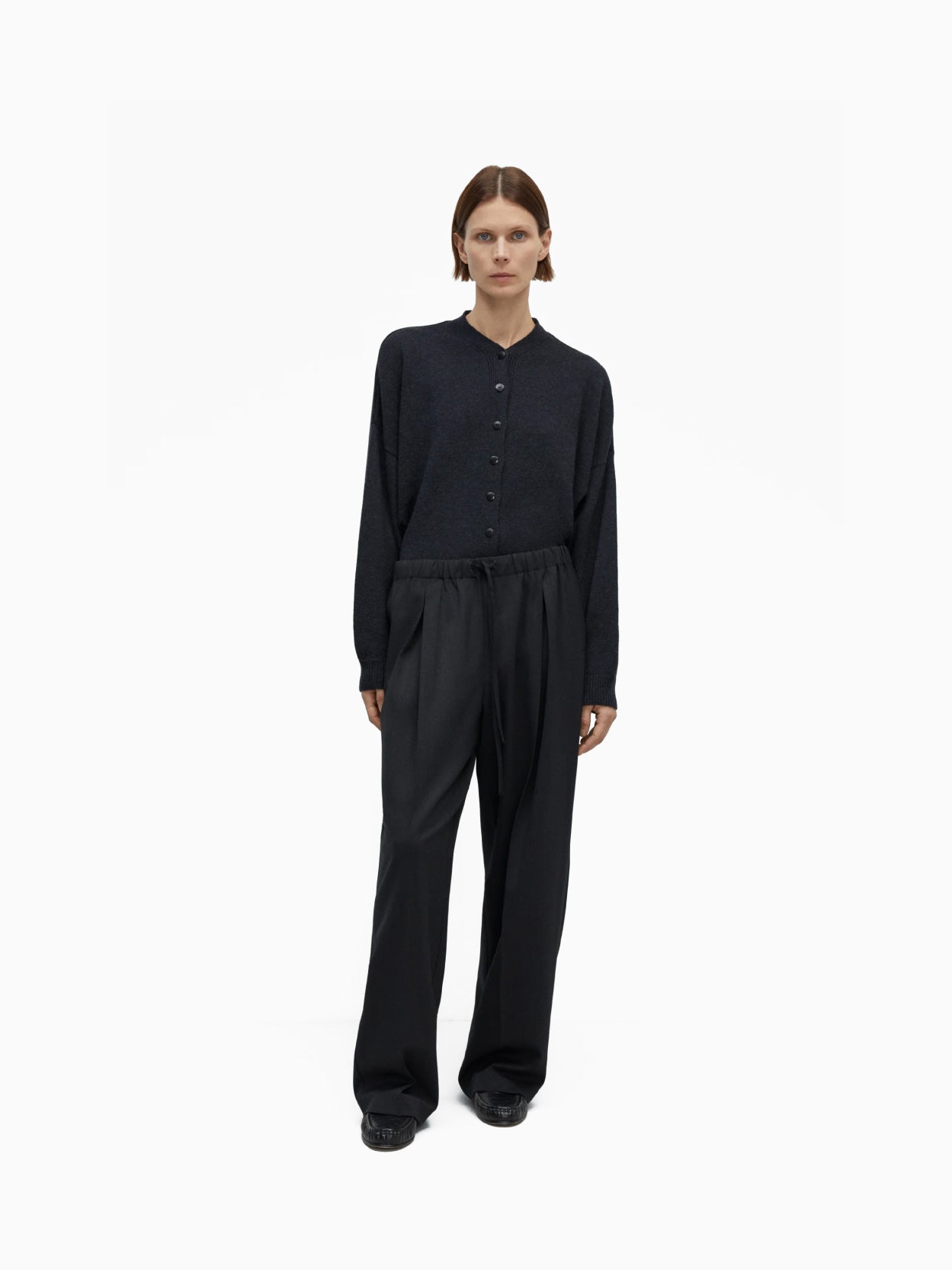 Pleated Relaxed Pants Anthracite