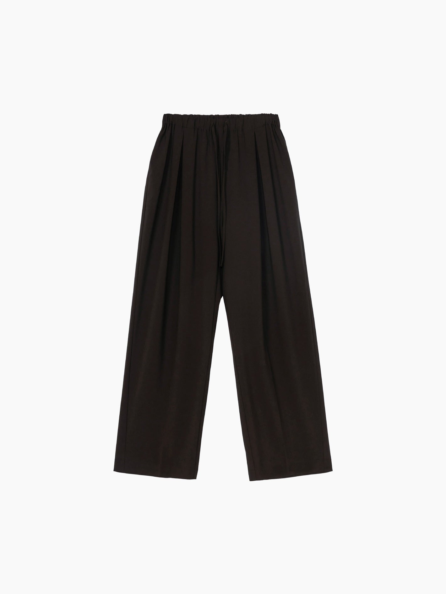 Pleated Relaxed Pants Dark Brown