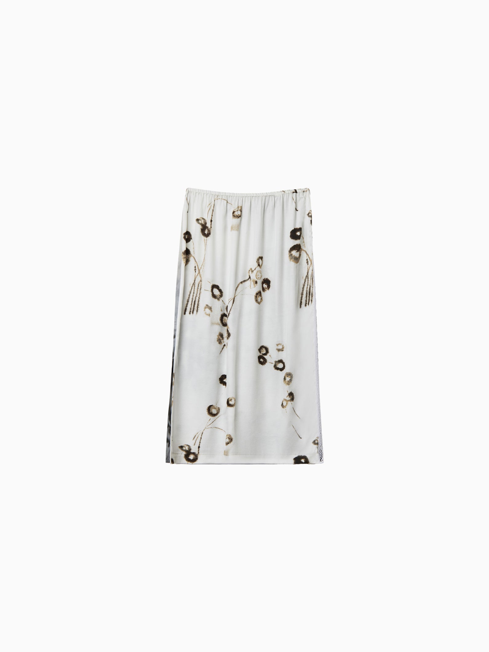 Printed Long Skirt With Lace