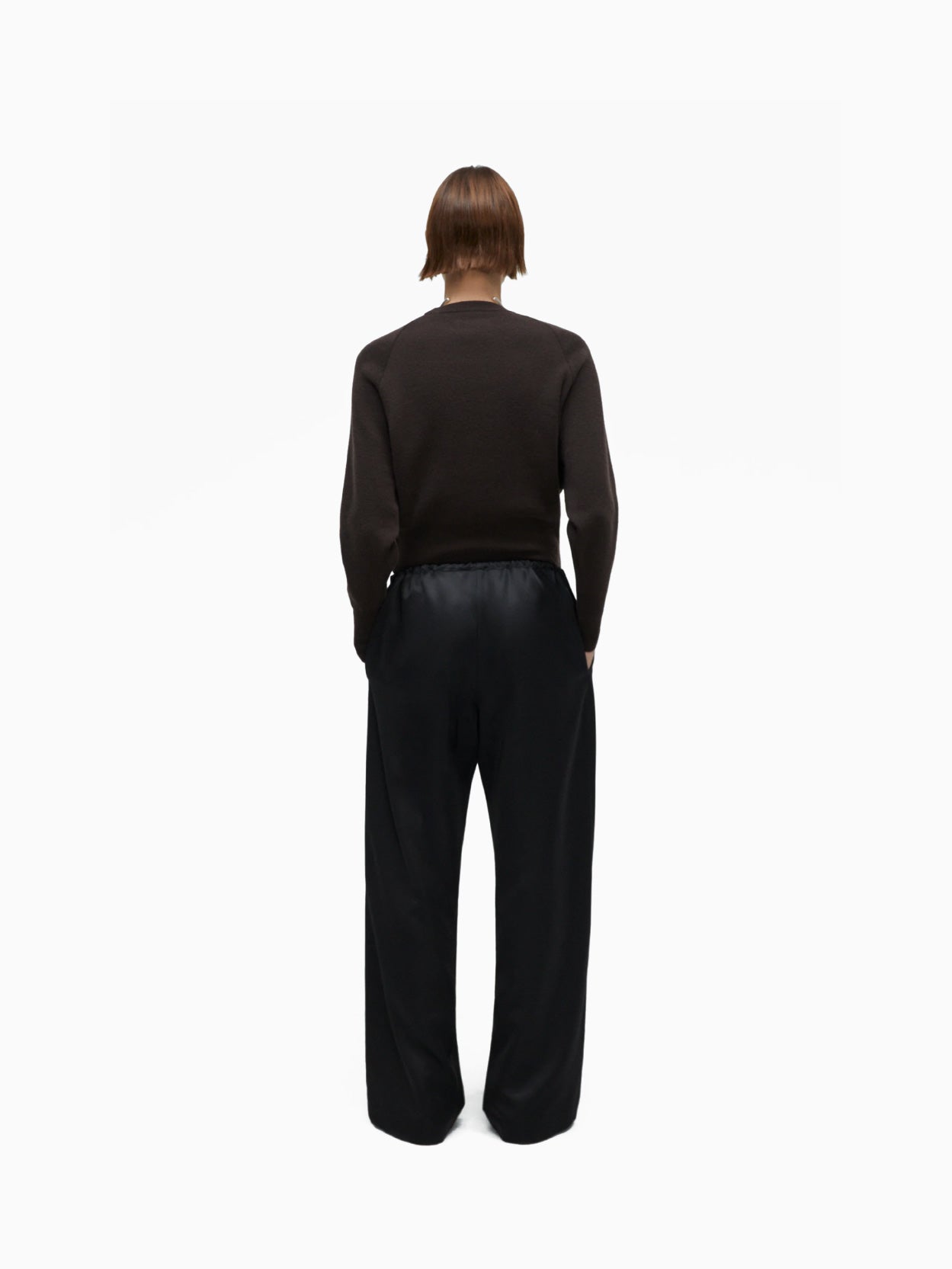 Satin Relaxed Pants Black