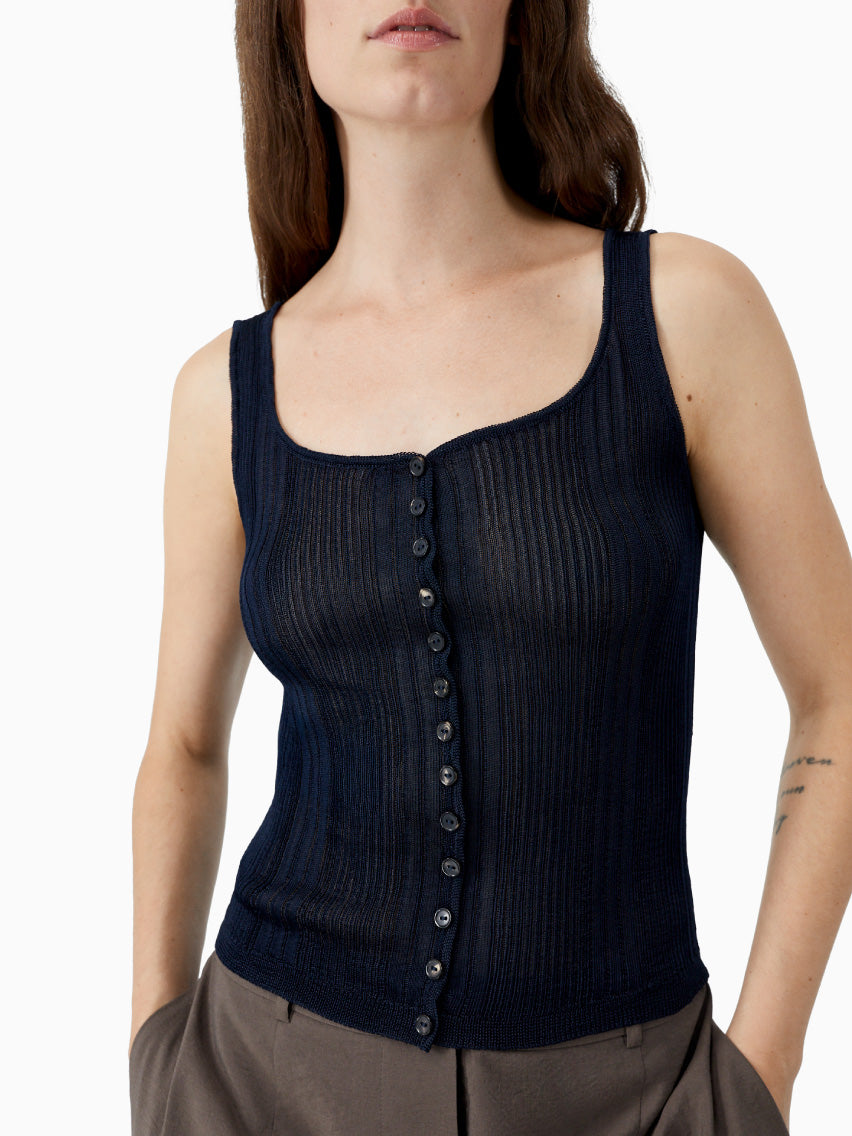 Ribbed Tank Top Navy