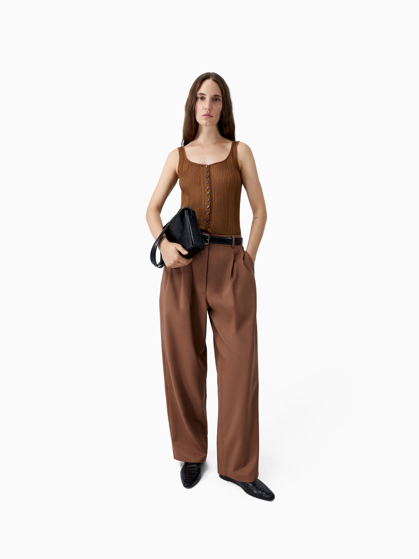 Ribbed Tank Top Tobacco