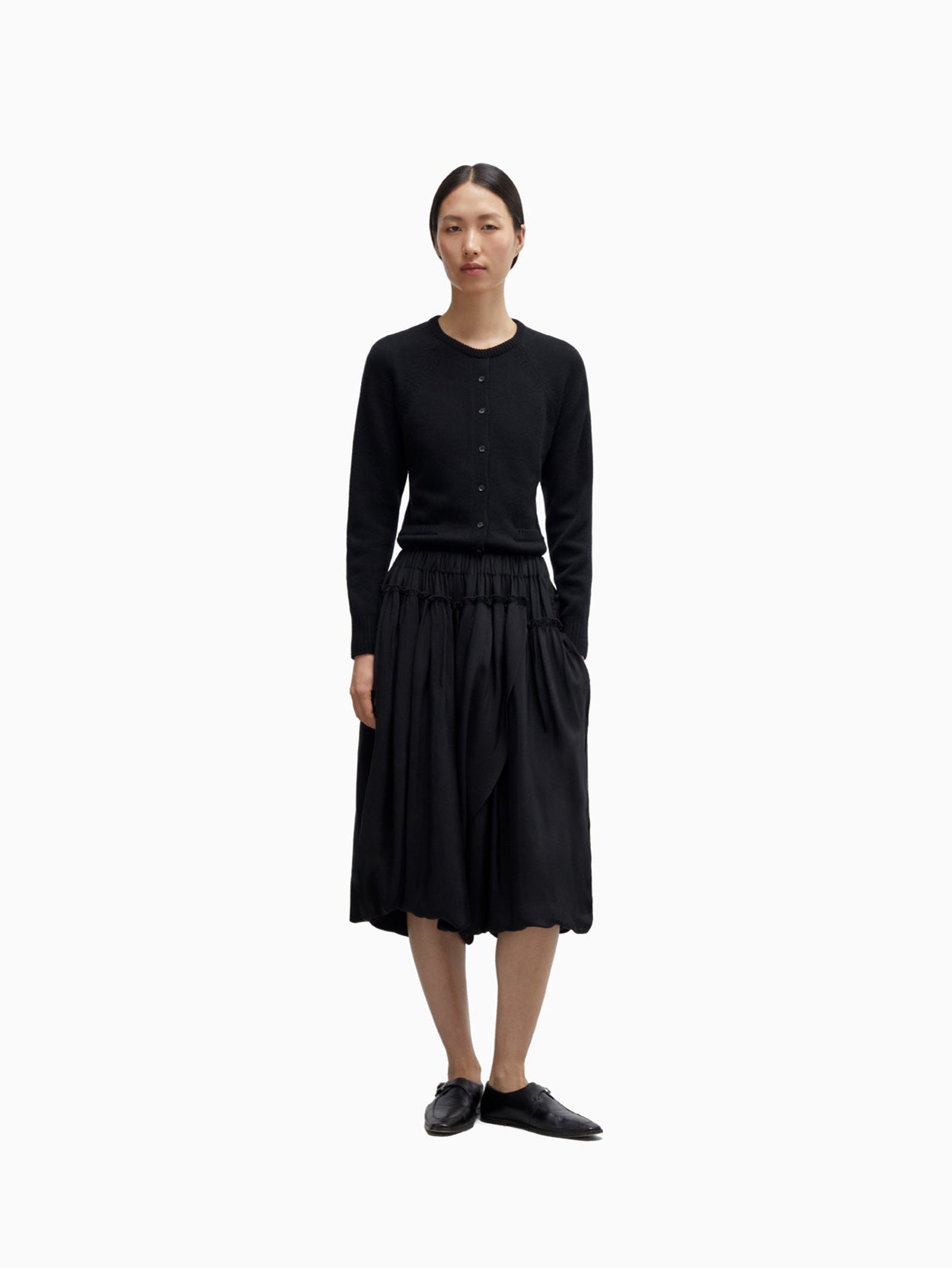 Ruffled Skirt Pants Black