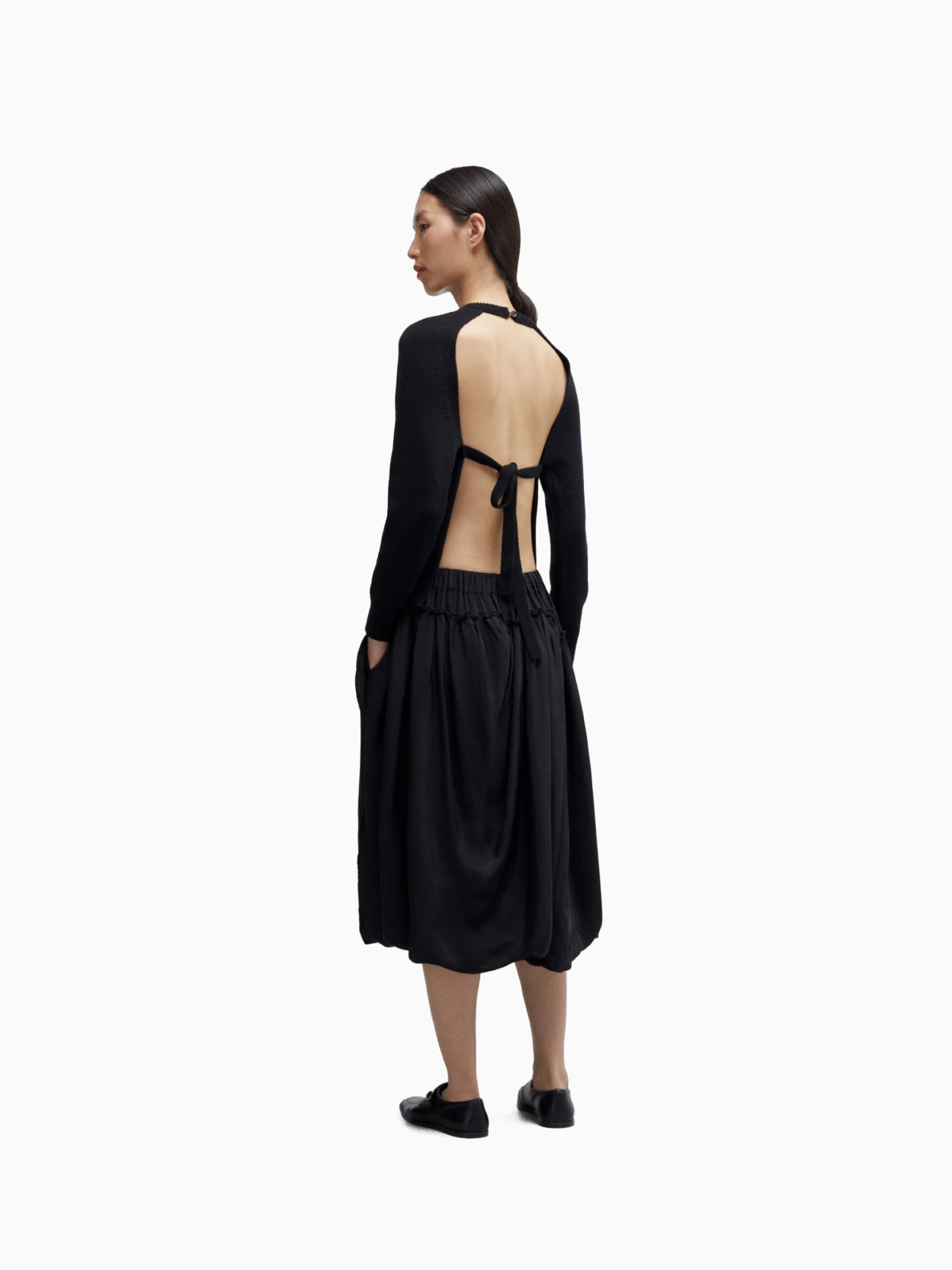 Ruffled Skirt Pants Black