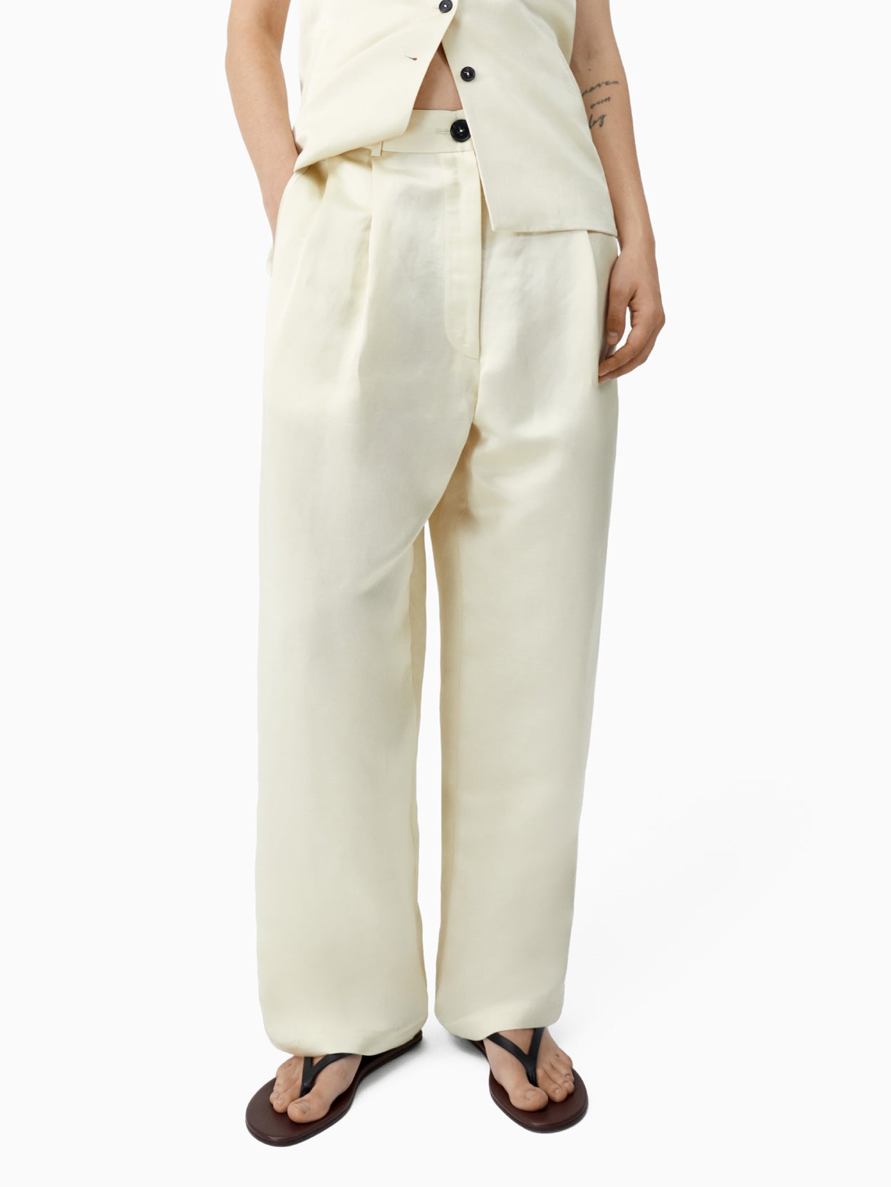 Satin Masculine Pants Marfil