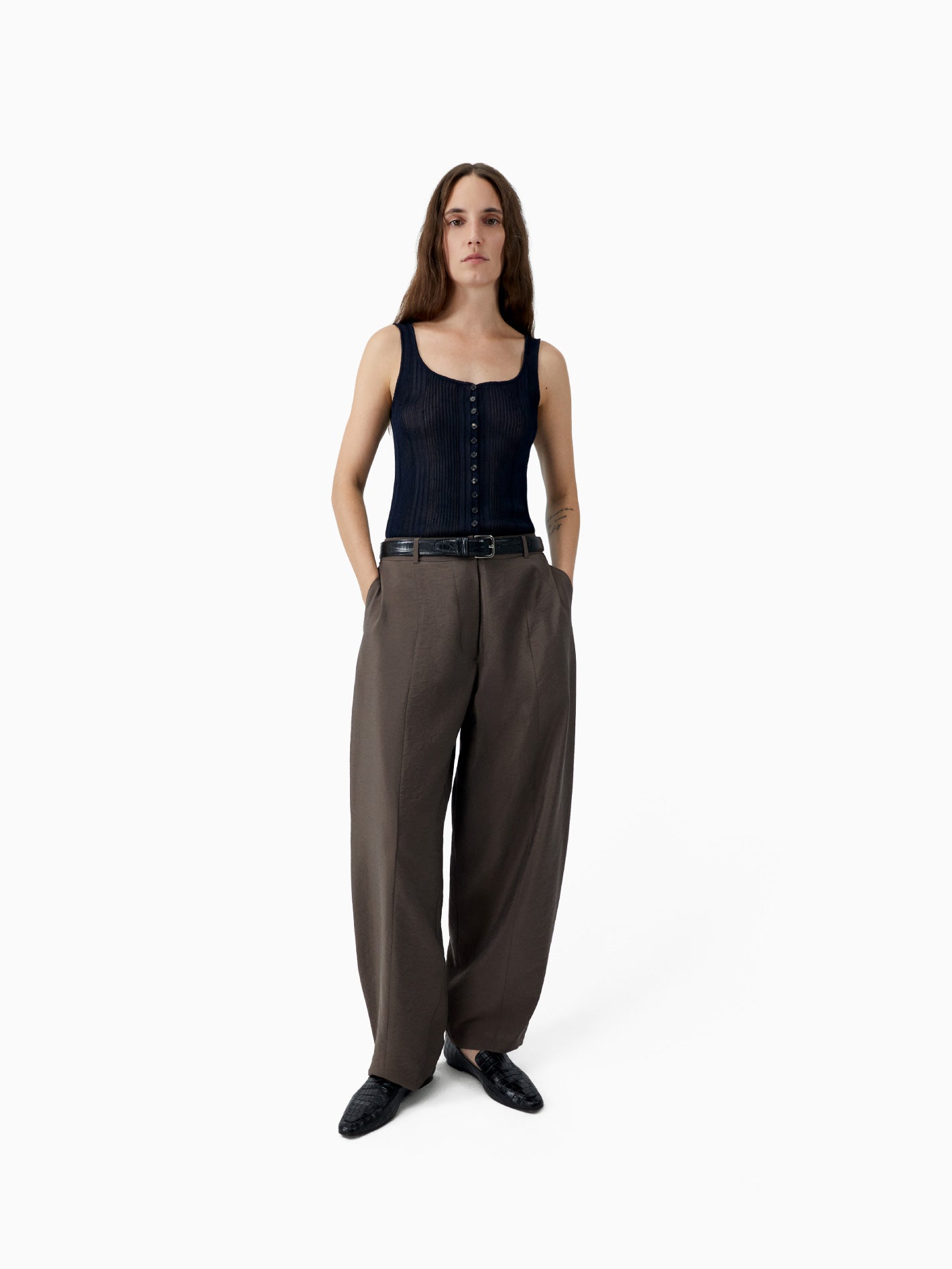 Silk Barrel Pants Taupe