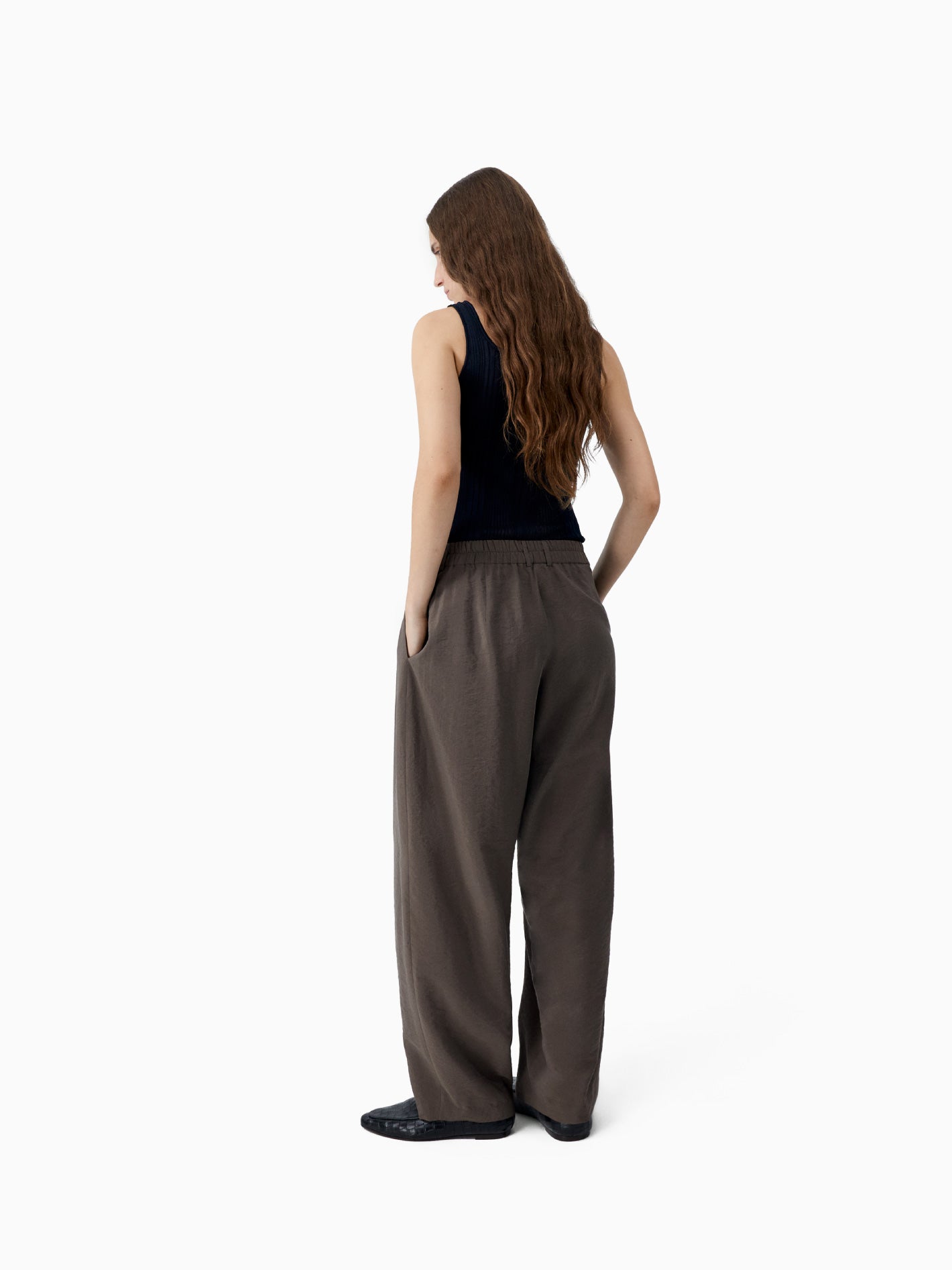 Silk Barrel Pants Taupe
