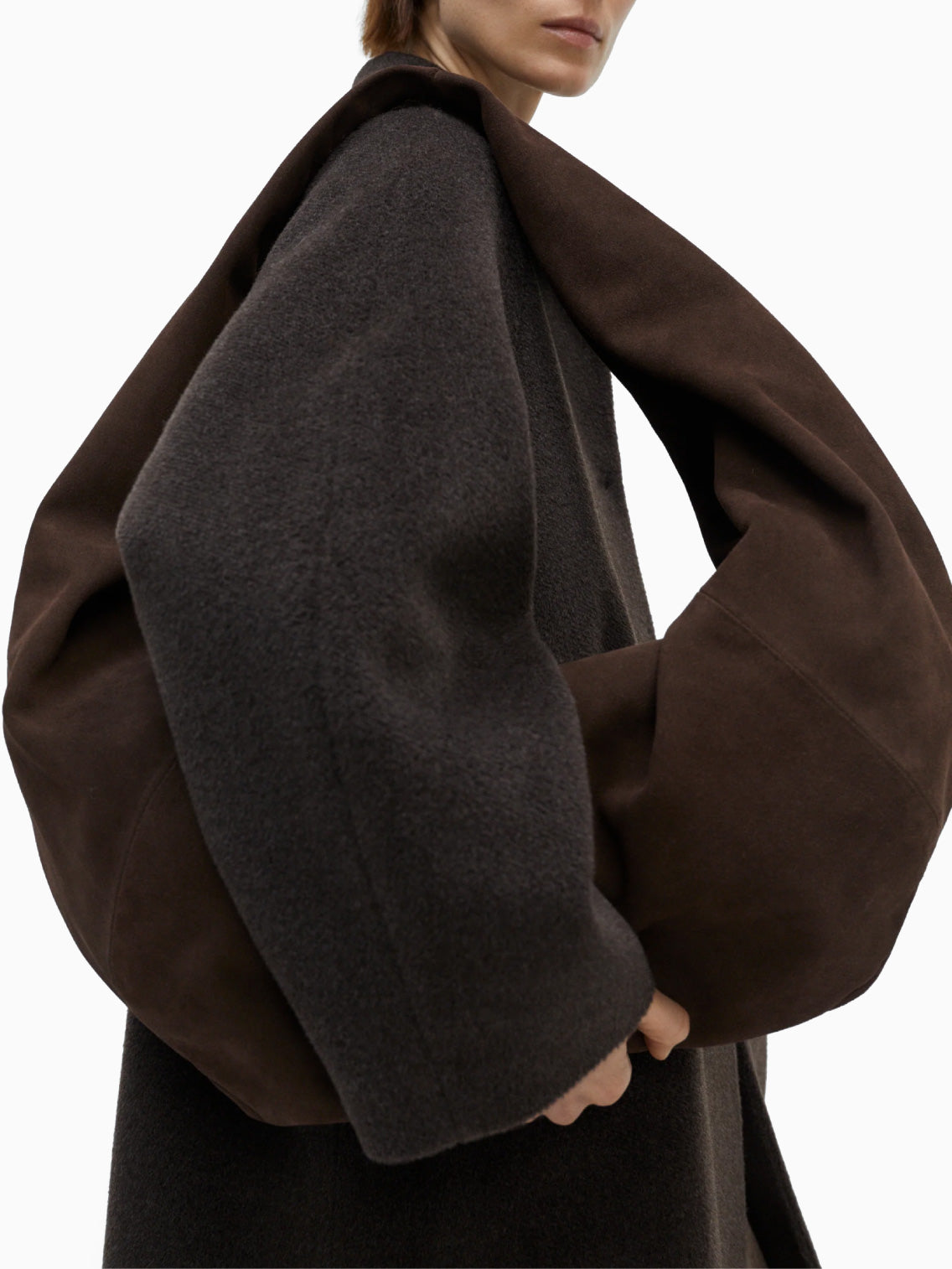 Suede Crossbody XL Bag Brown