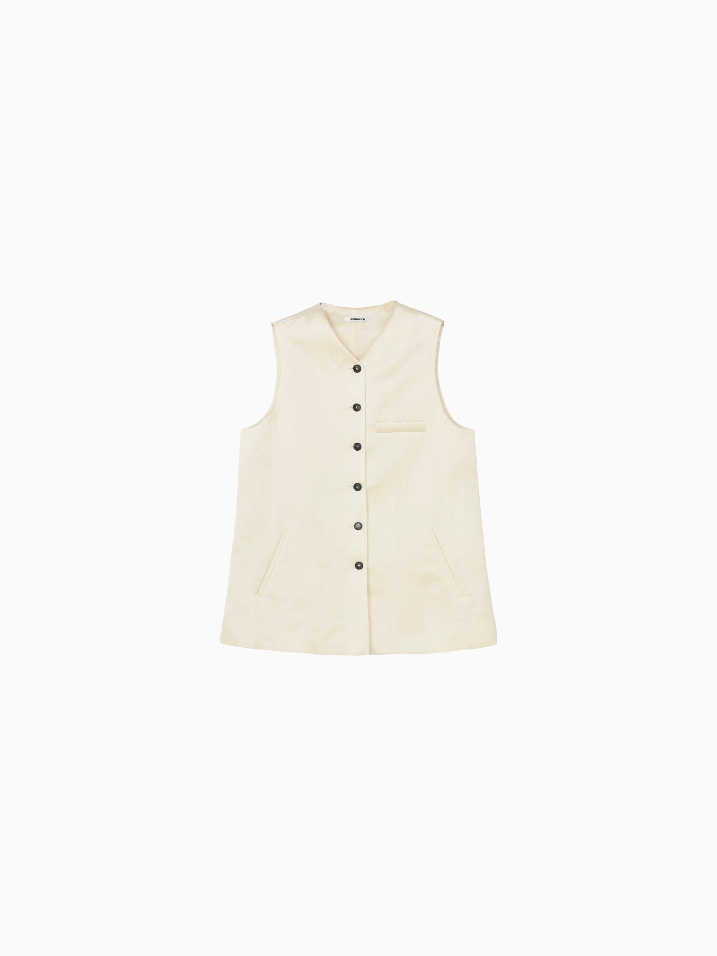 Satin Tailored Vest Marfil