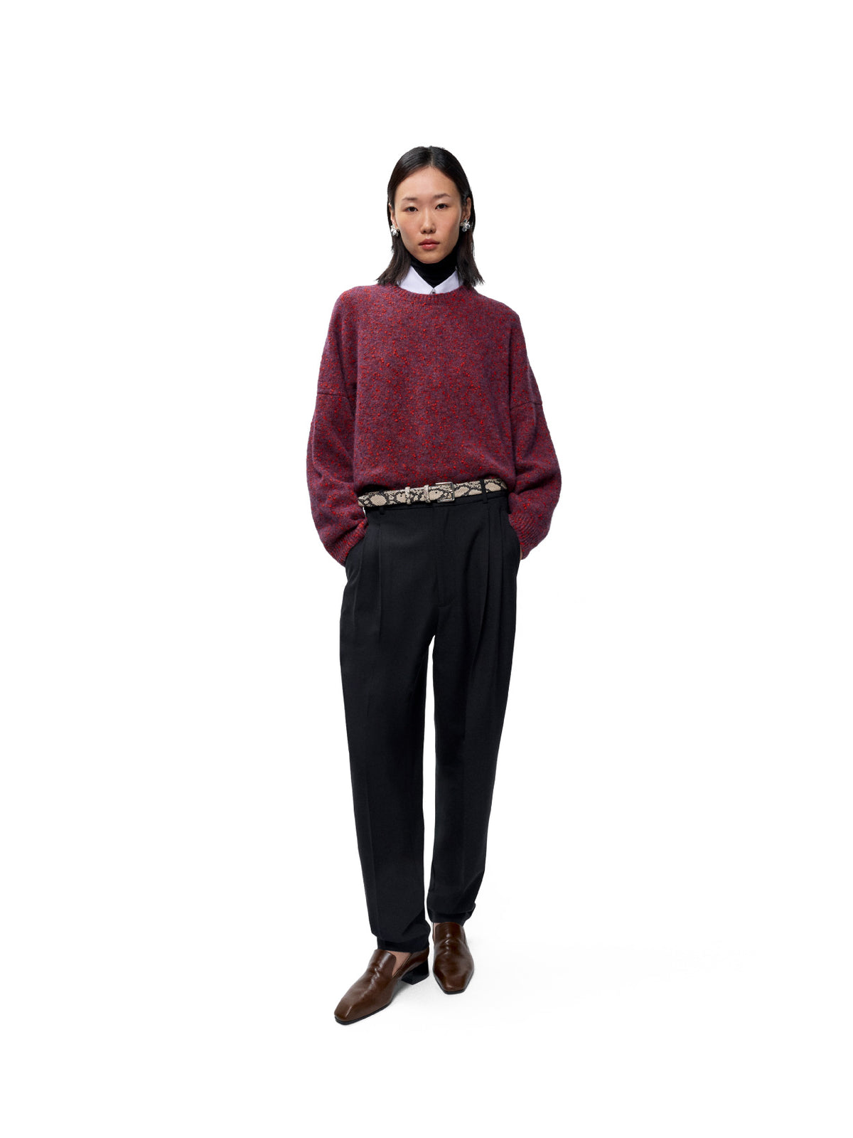 Speckled Crewneck Sweater Beaujolais