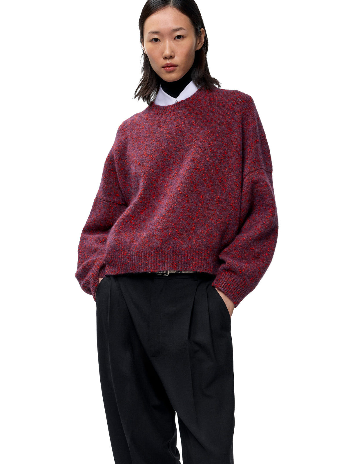 Speckled Crewneck Sweater Beaujolais