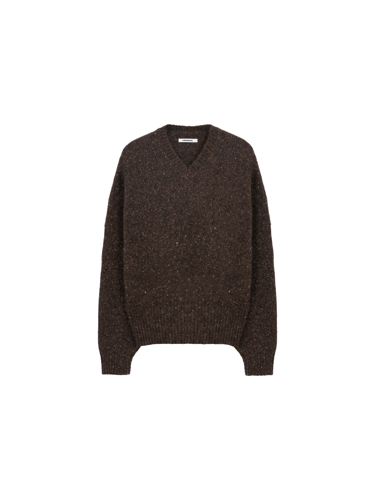 Speckled V-Neck Sweater Chocolate