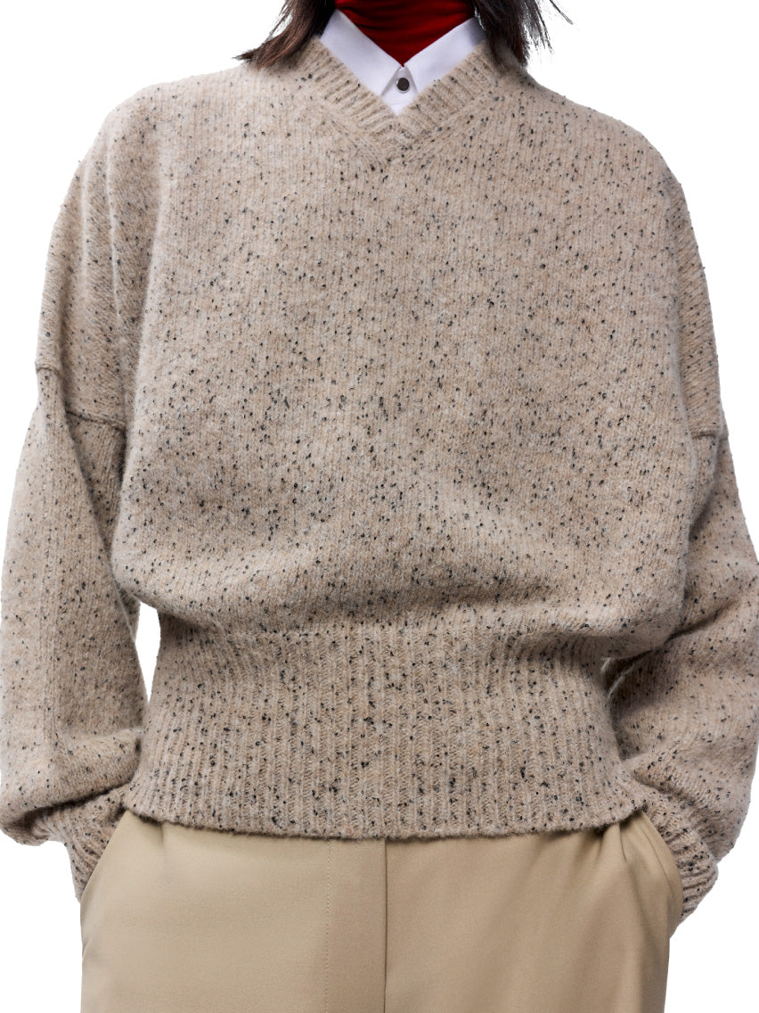 Speckled V-Neck Sweater Piedra
