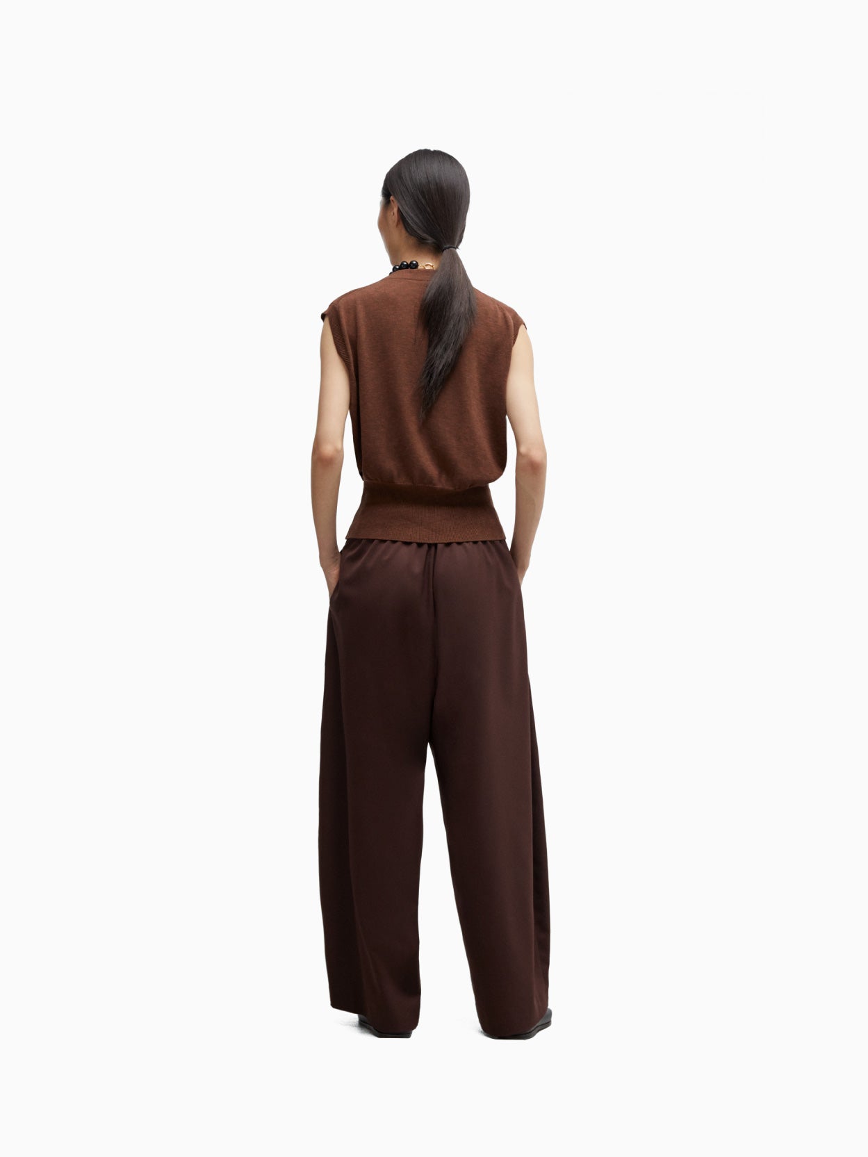 Tailored Crossover Pants Burgundy