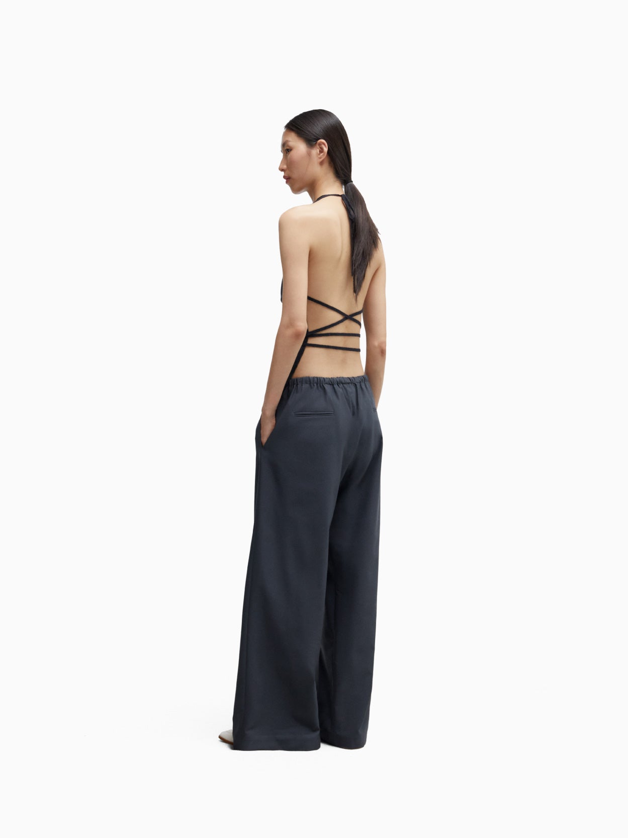 Tailored Drawstring Pants Ebony
