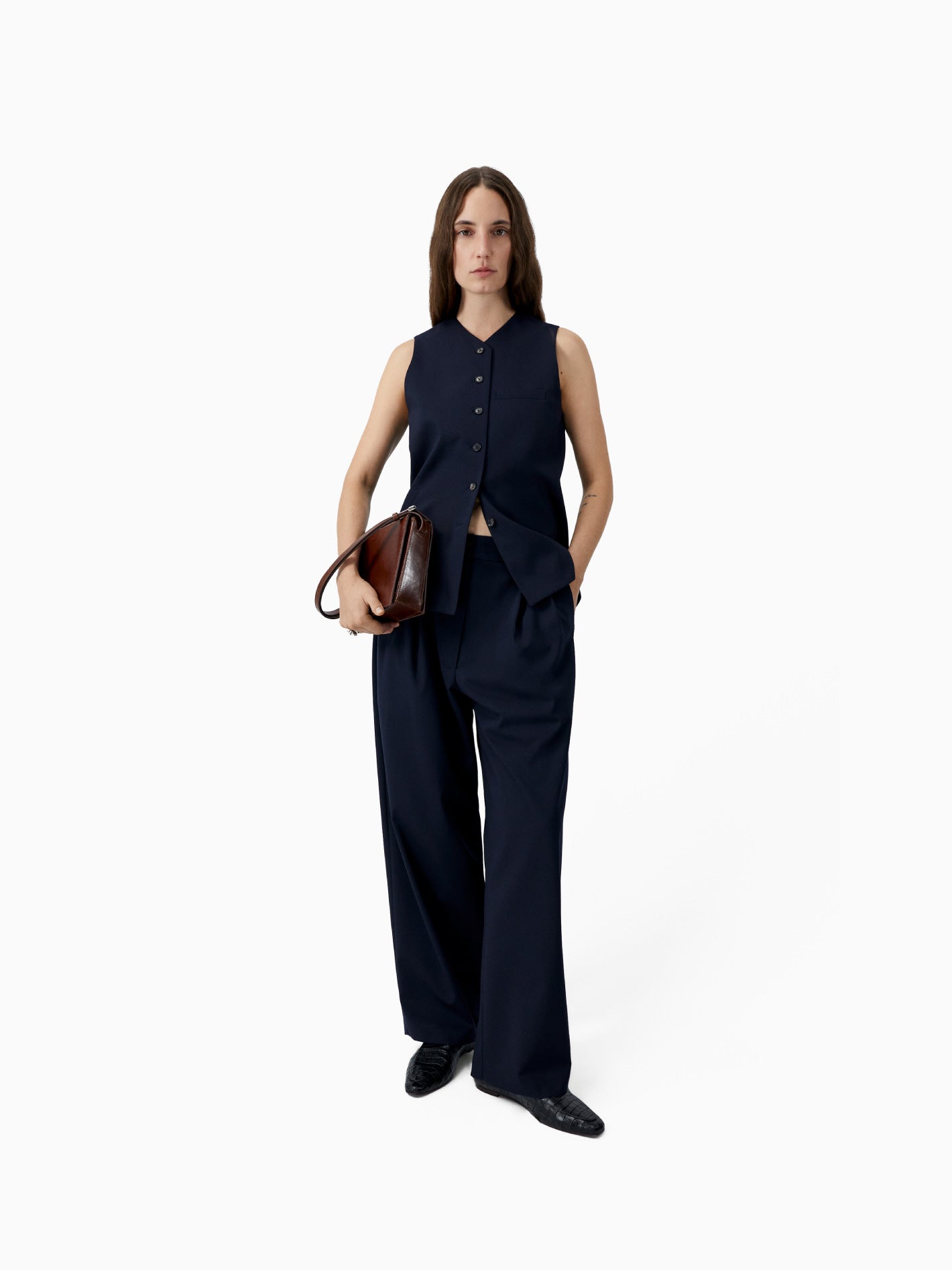 Tailored Masculine Pants Navy