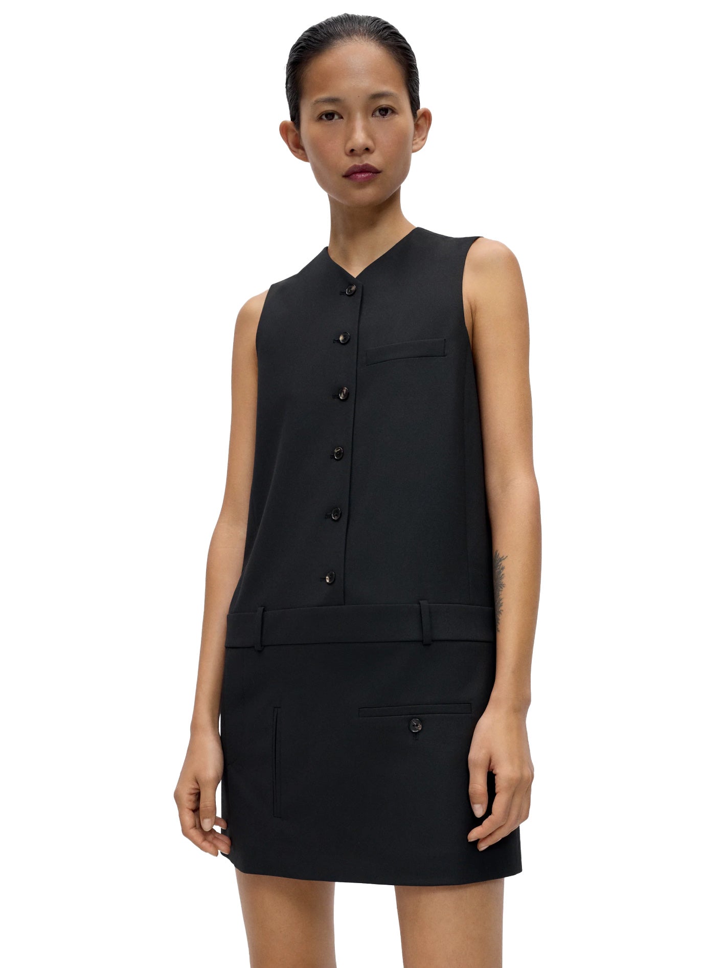 Tailored Mini Dress Black