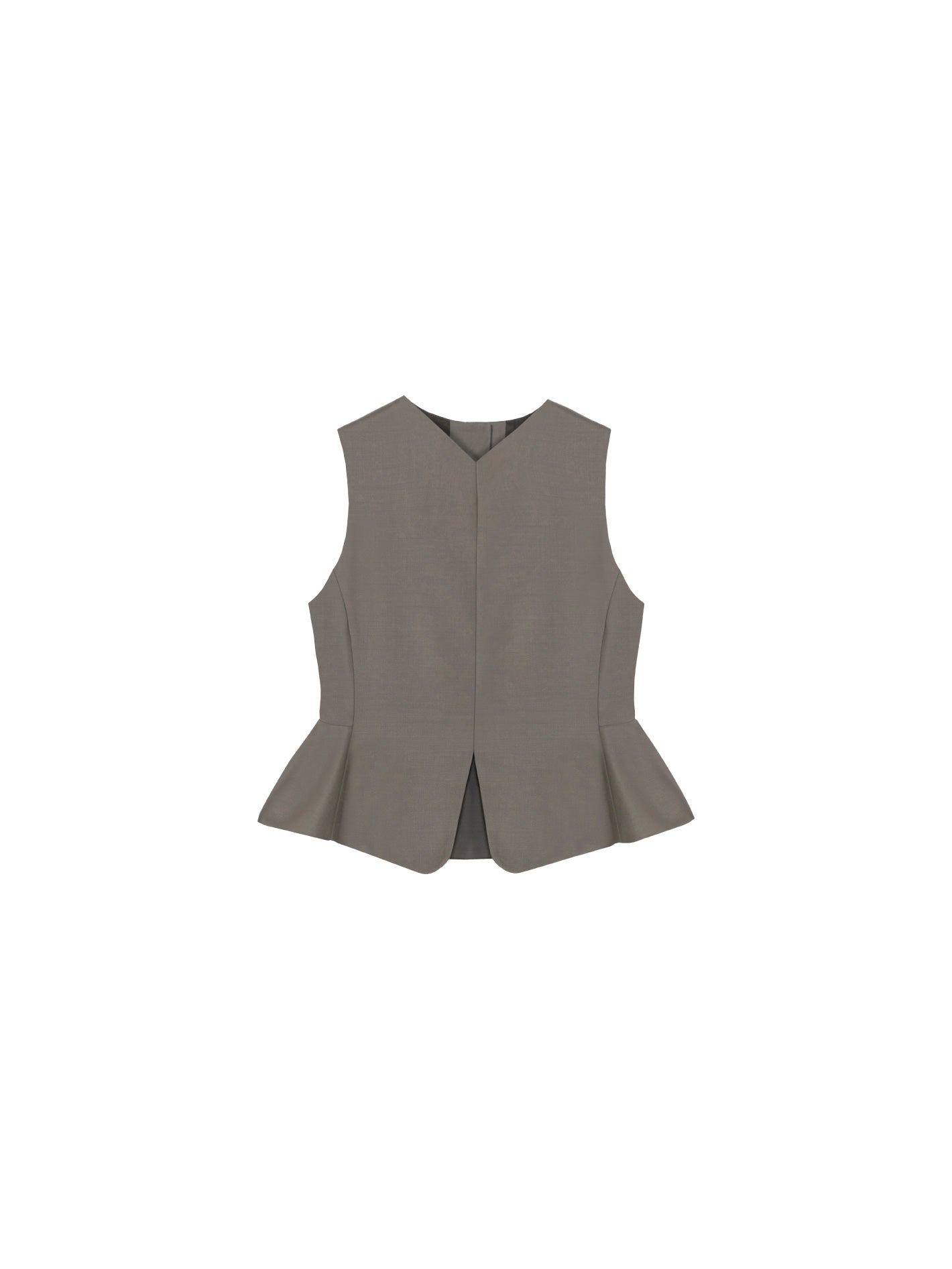 Tailored Peplum Vest Taupe