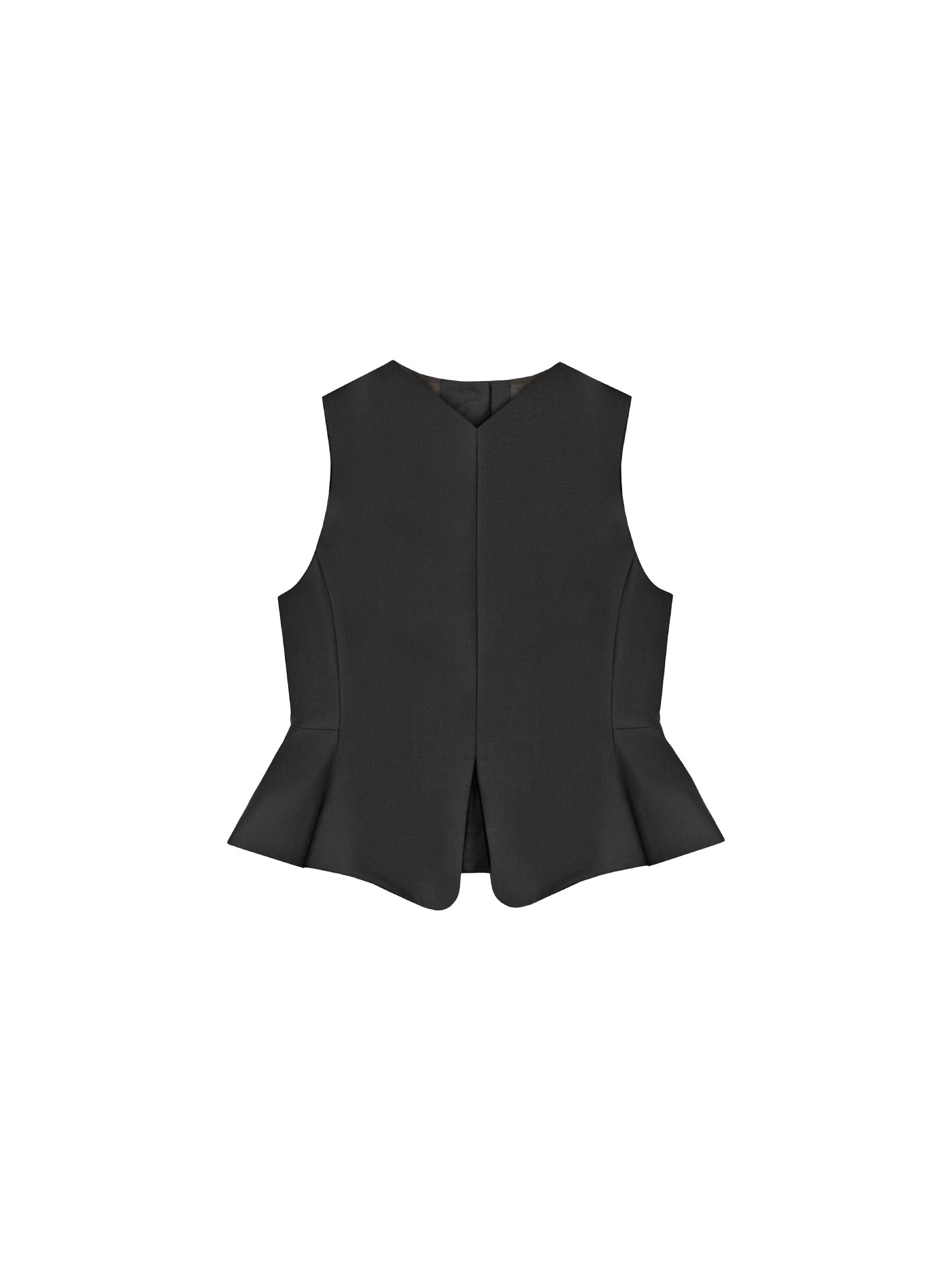 Tailored Peplum Vest Dark Brown