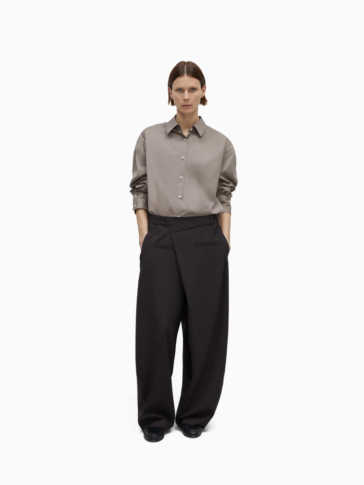 Tailoring Crossover Pants Dark Brown