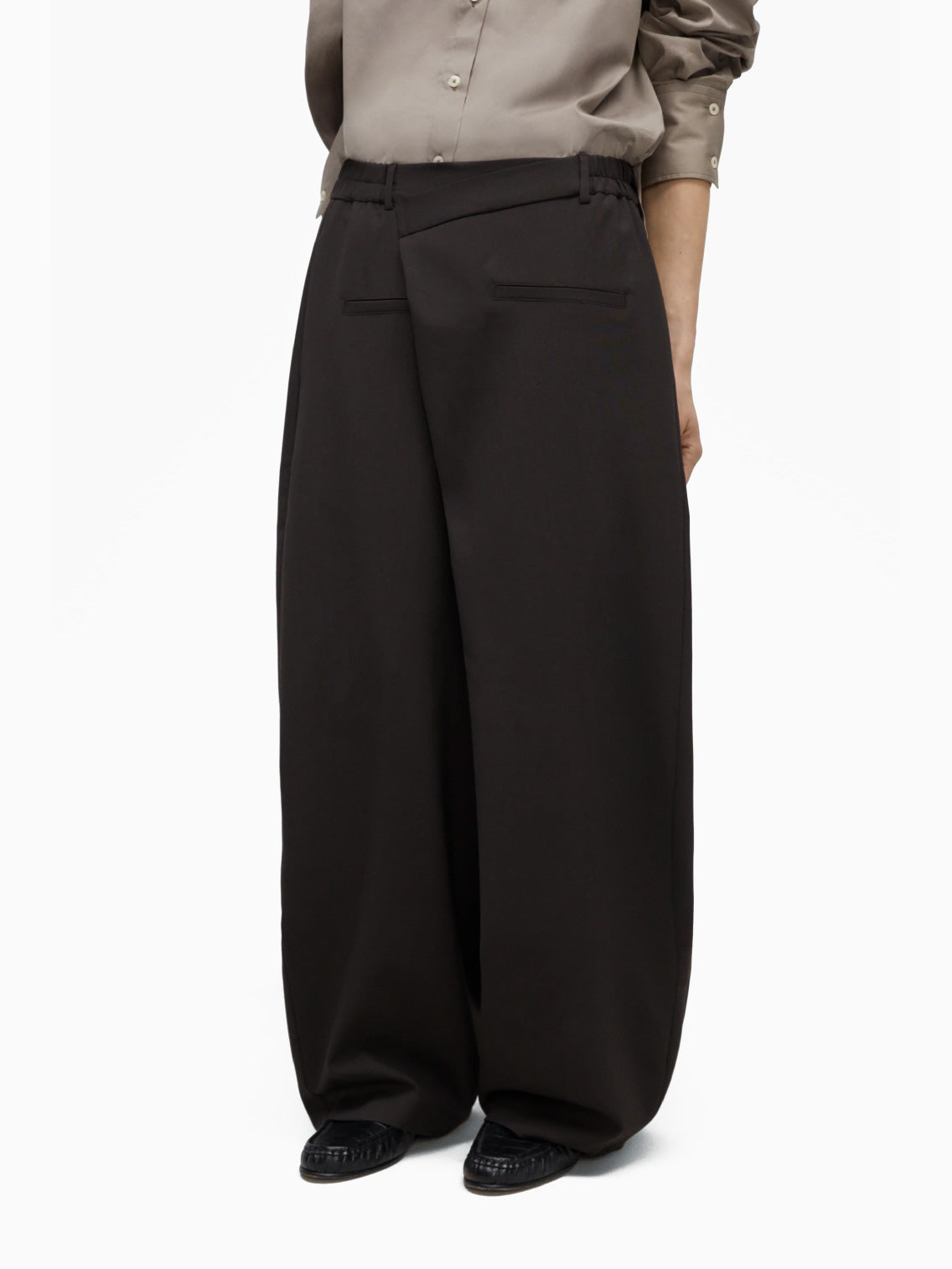 Tailoring Crossover Pants Dark Brown