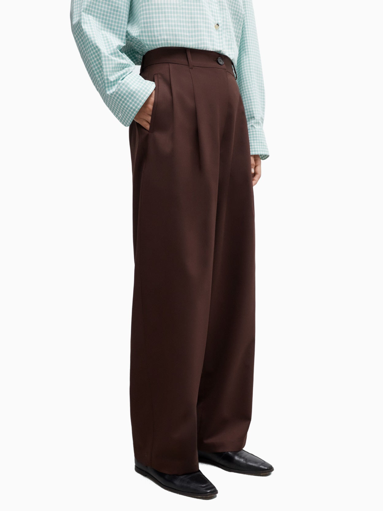 Tailored Masculine Pants Burgundy