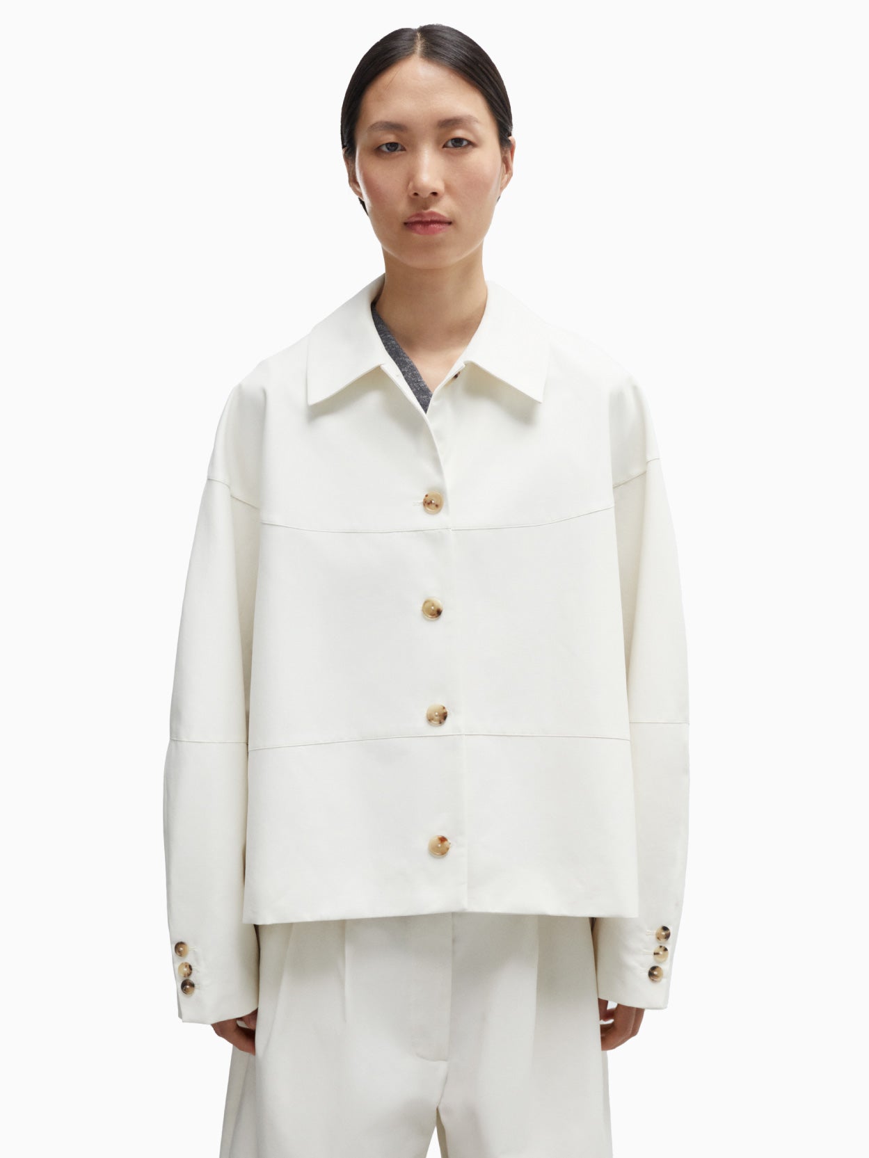 Technical Cocoon Jacket White