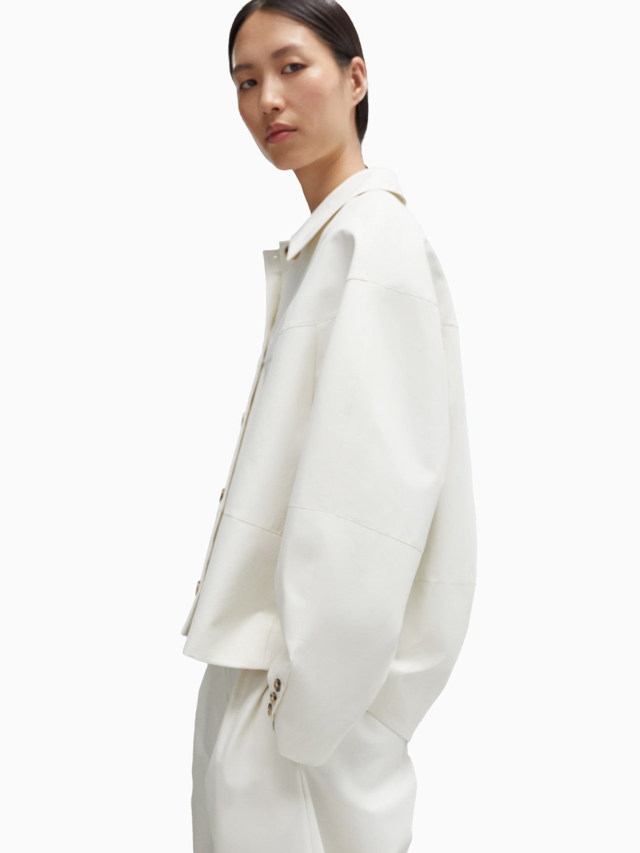 Technical Cocoon Jacket White