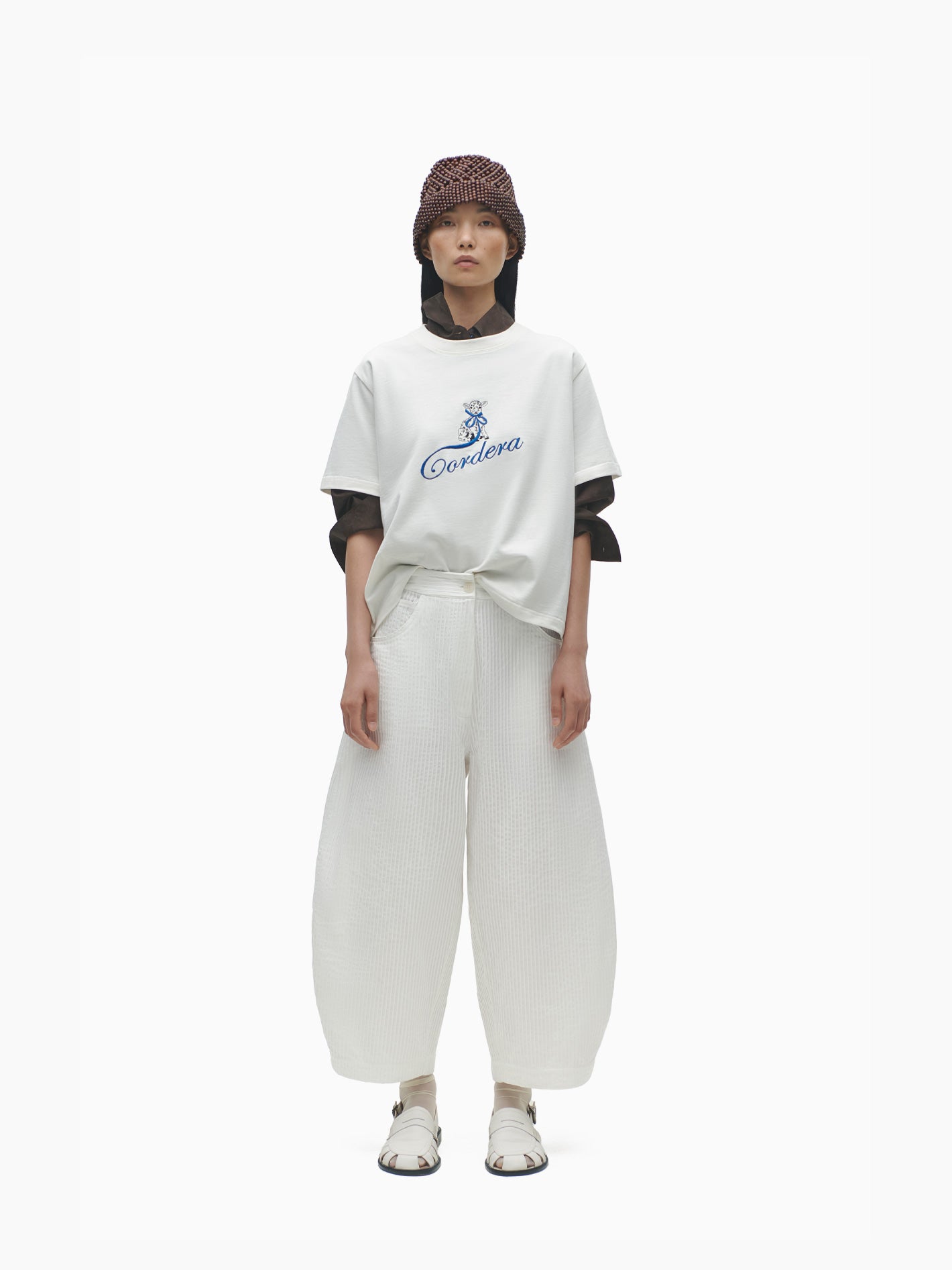 Tubular Curved Pants White