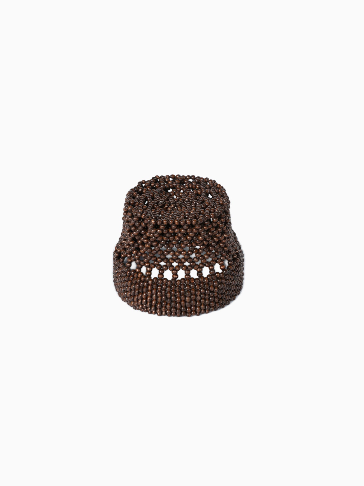 Wooden Beads Bucket Brown