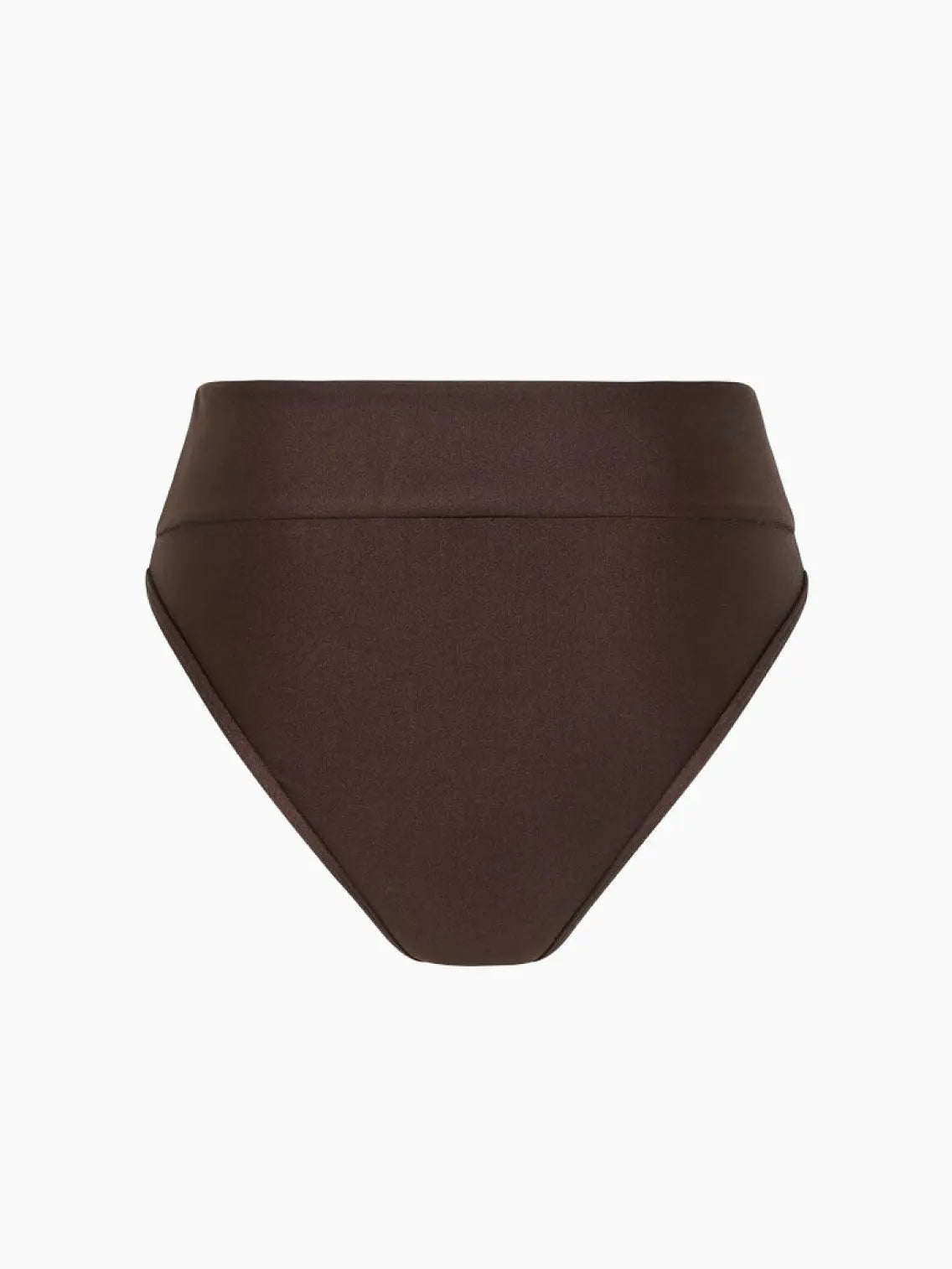 A pair of Chocolate High Waist Brief underwear from Innes Lauren. The fabric appears smooth, and the waistband is wide for added support and comfort. The style is simple and modern, offering full coverage.